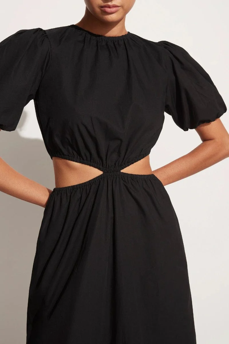 Alessandria Midi Dress Plain Black - Final Sale - Image 2
