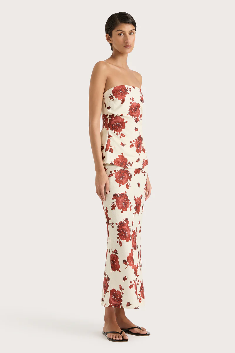 Alexa Top Cecile Floral Garnet - Final Sale - Image 3