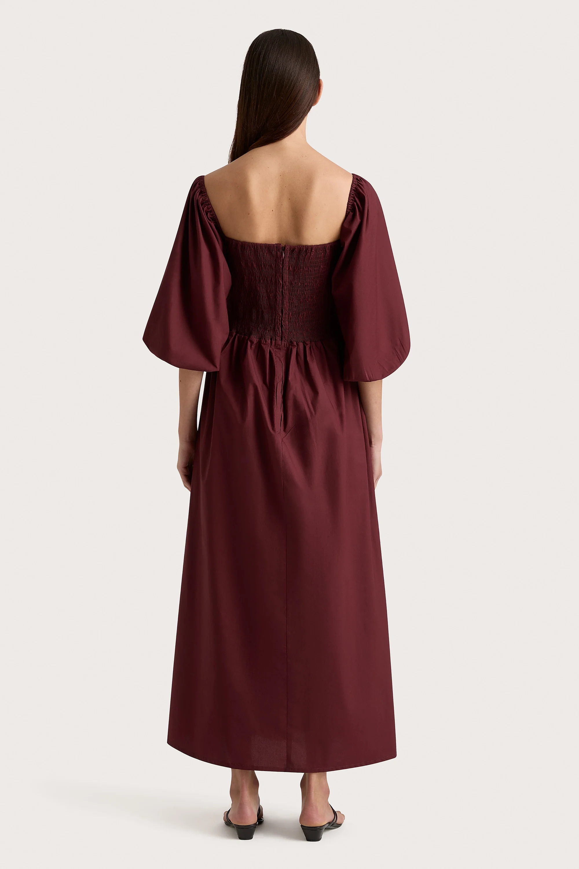 Alma Midi Dress Bordeaux - Final Sale - Image 4