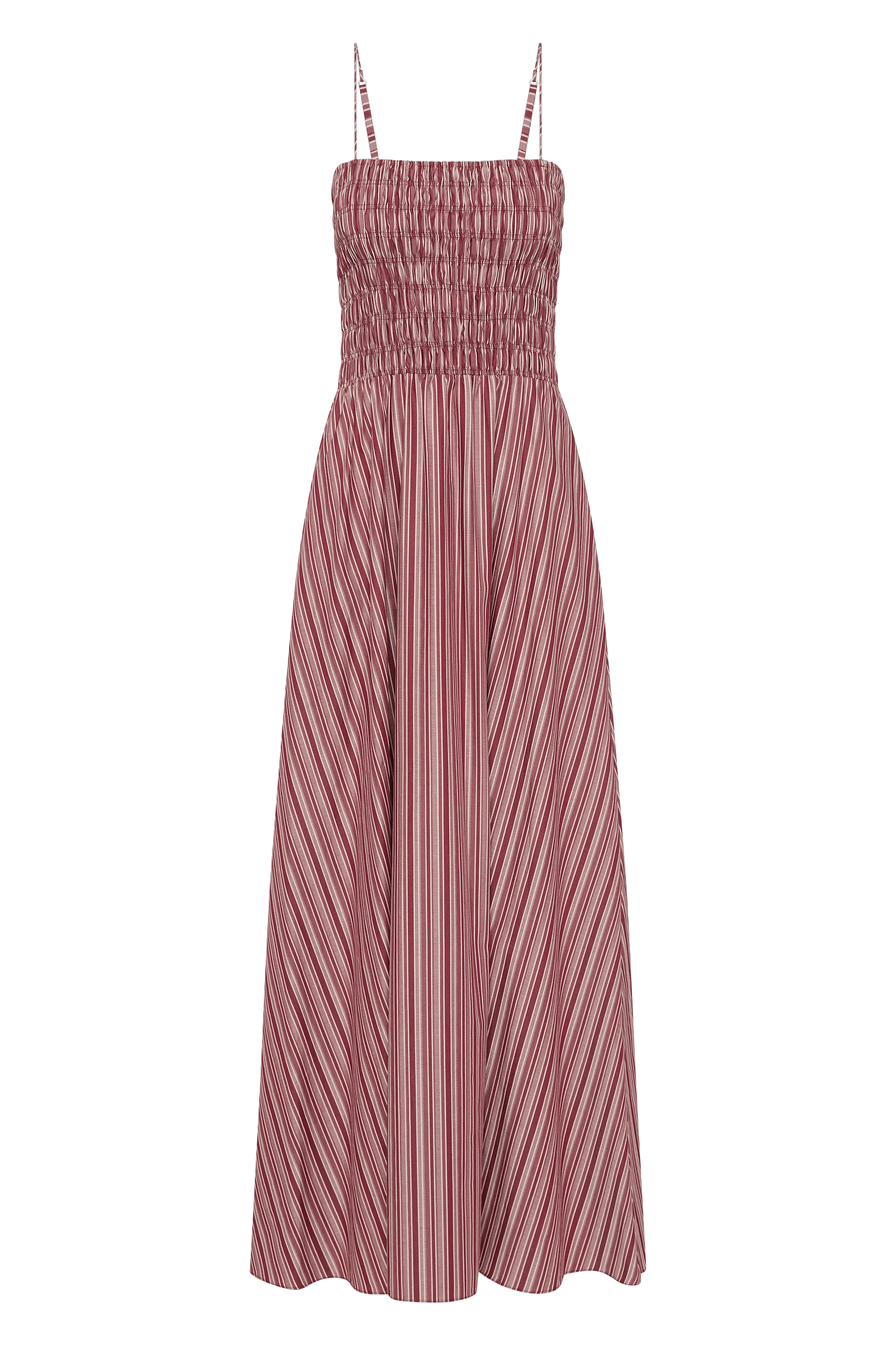 Anniken Maxi Dress Burgundy Stripe - Image 6