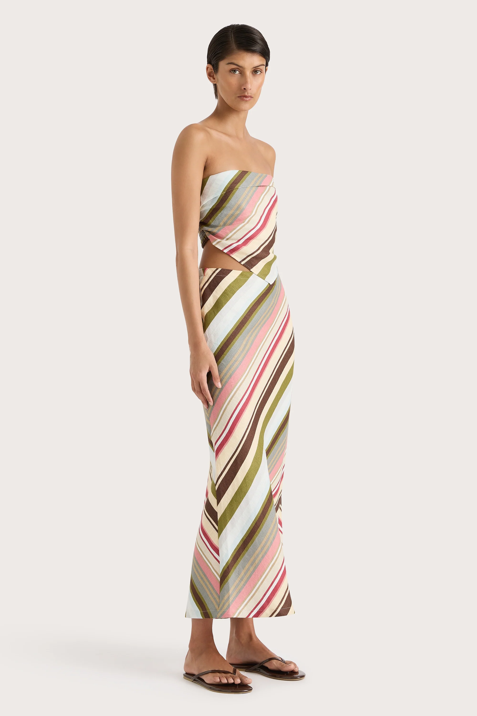 Antibes Strapless Top Meleu Stripe Multi - Final Sale - Image 4