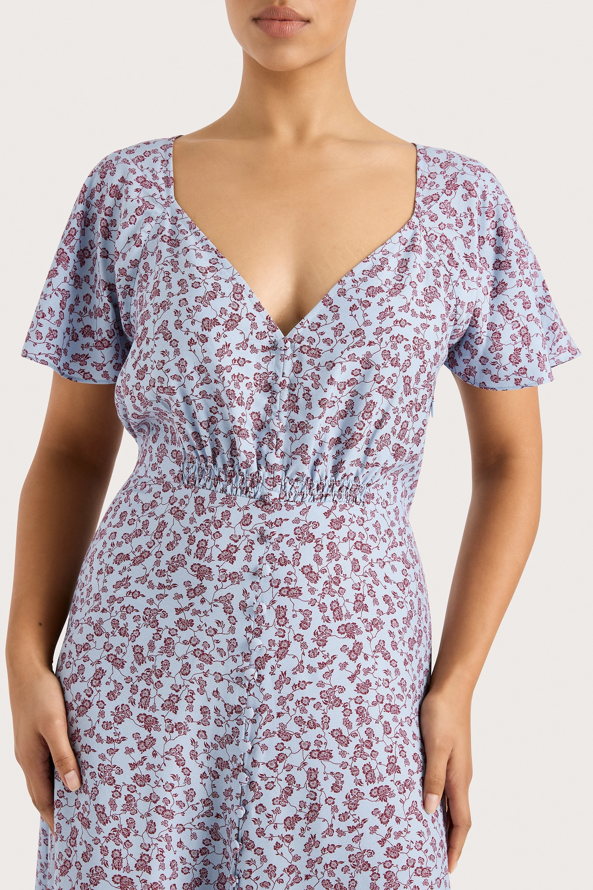 Aurelia Midi Dress Amaryllis Floral Blue - Final Sale - Image 2