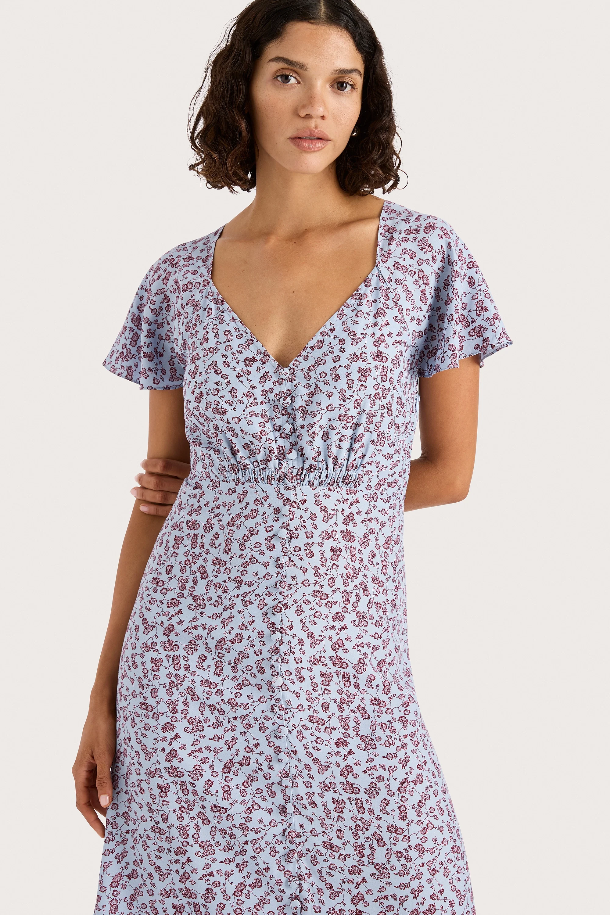 Aurelia Midi Dress Amaryllis Floral Blue - Final Sale - Image 6
