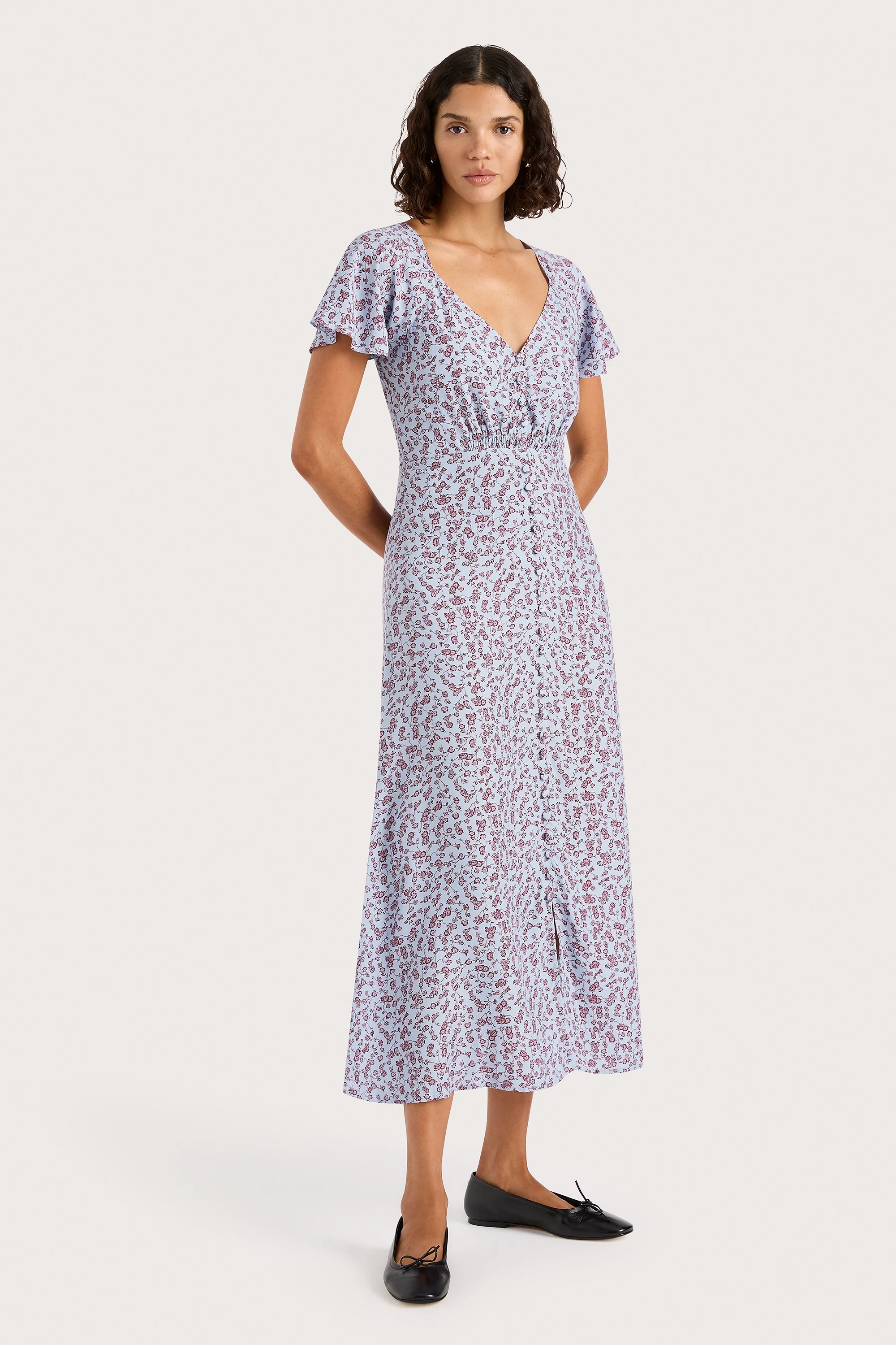 Aurelia Midi Dress Amaryllis Floral Blue - Final Sale - Image 8
