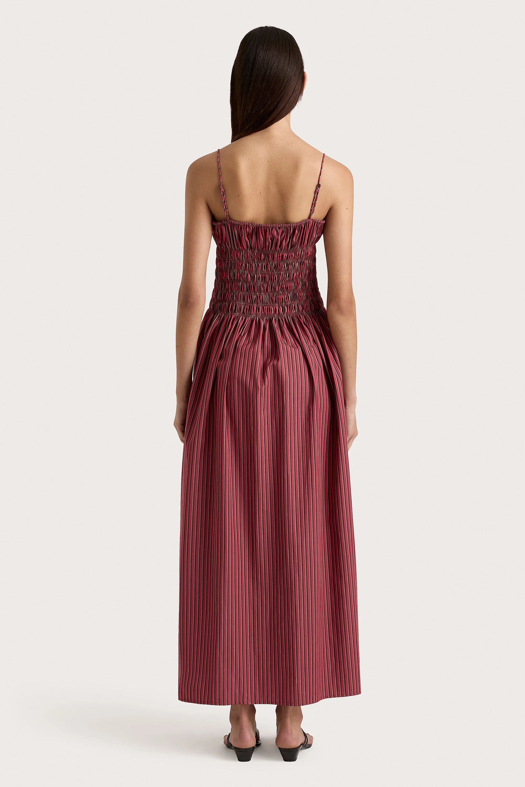 Aya String Maxi Dress Wine Stripe - Final Sale - Image 4