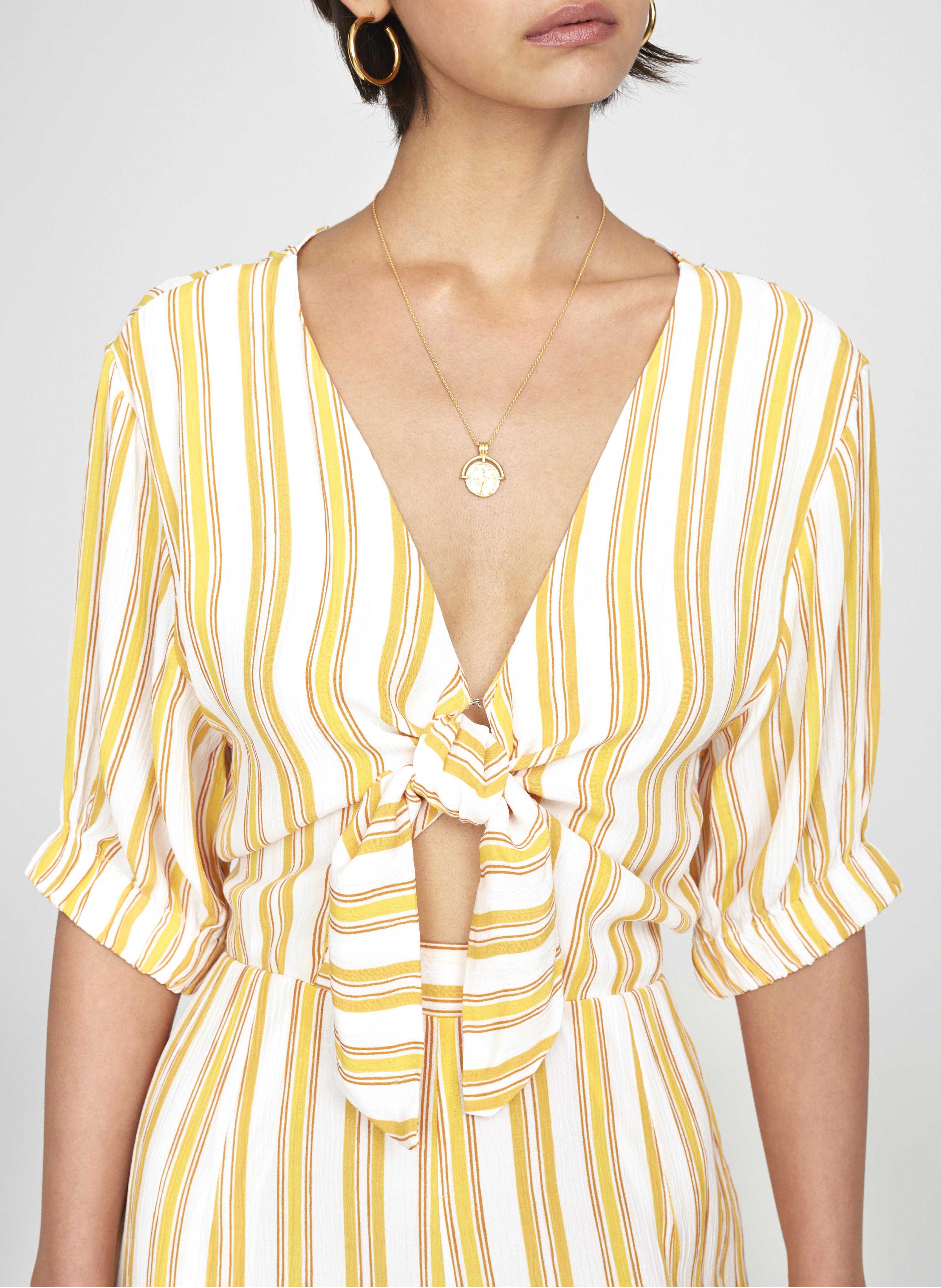 Azure Stripe Print Sun Matese Jumpsuit  - Final Sale - Image 2