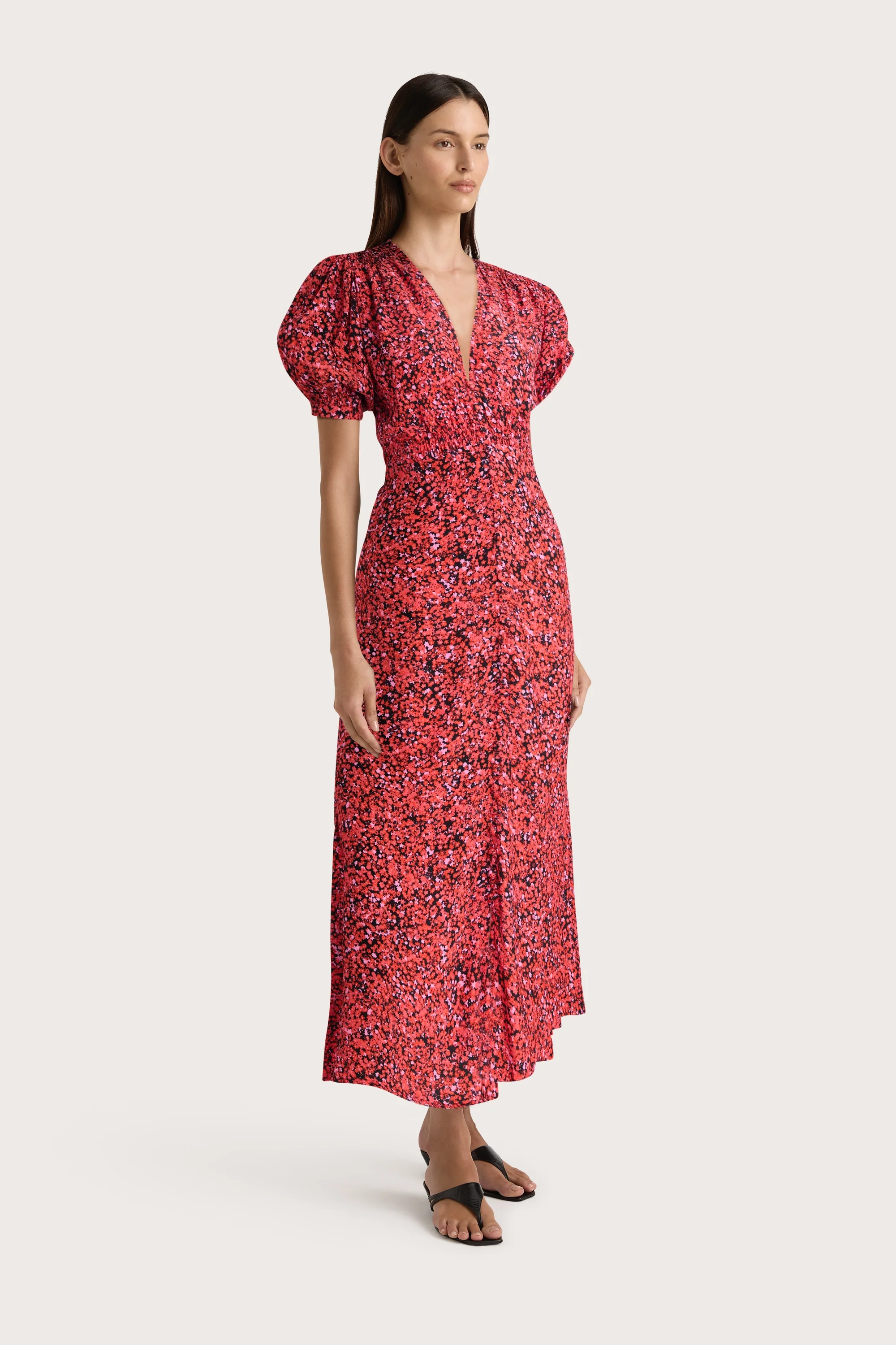 Bellavista Midi Dress Meander Micro Red - Final Sale - Image 3