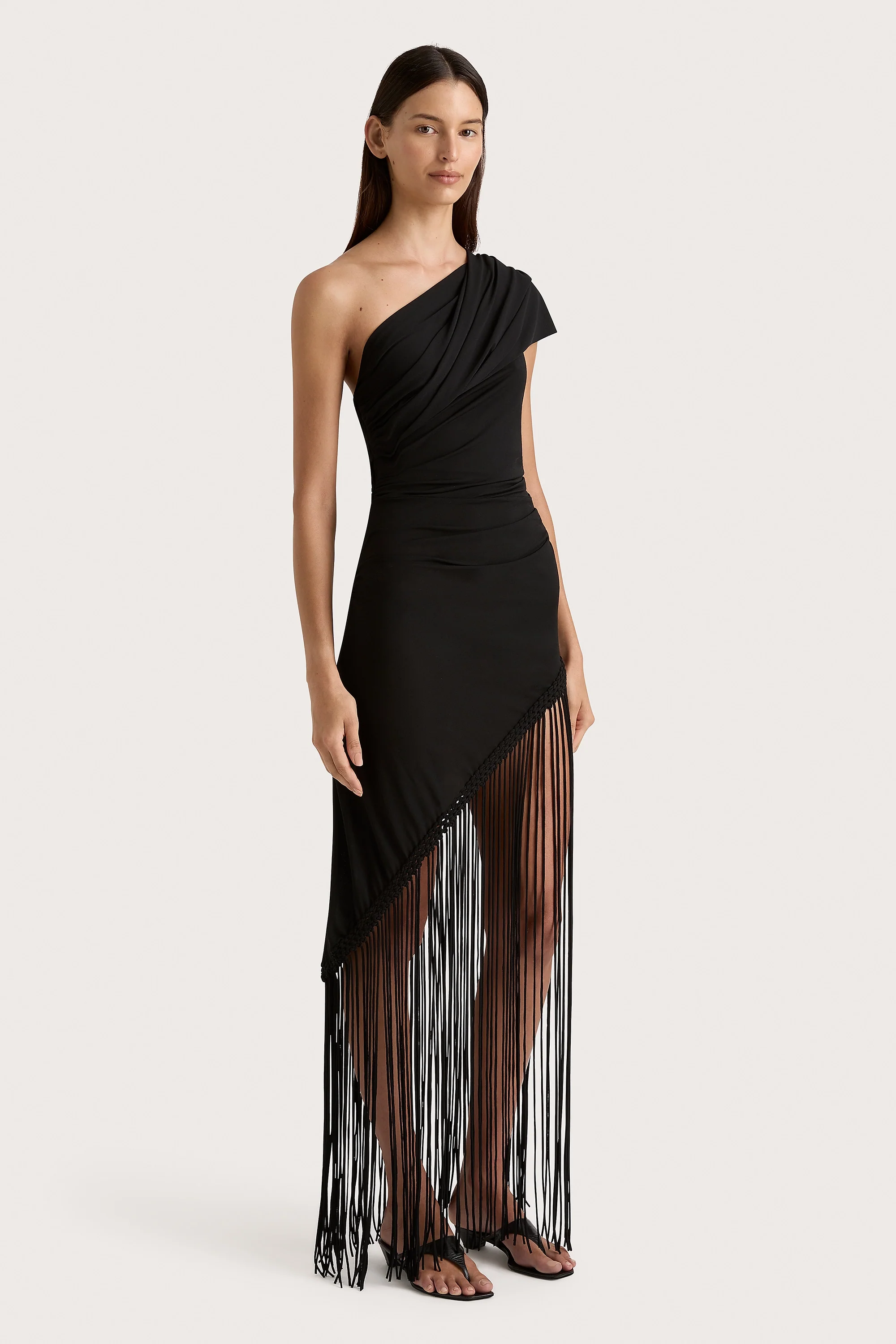 Bijou Asymmetric Dress Black - Final Sale - Image 3
