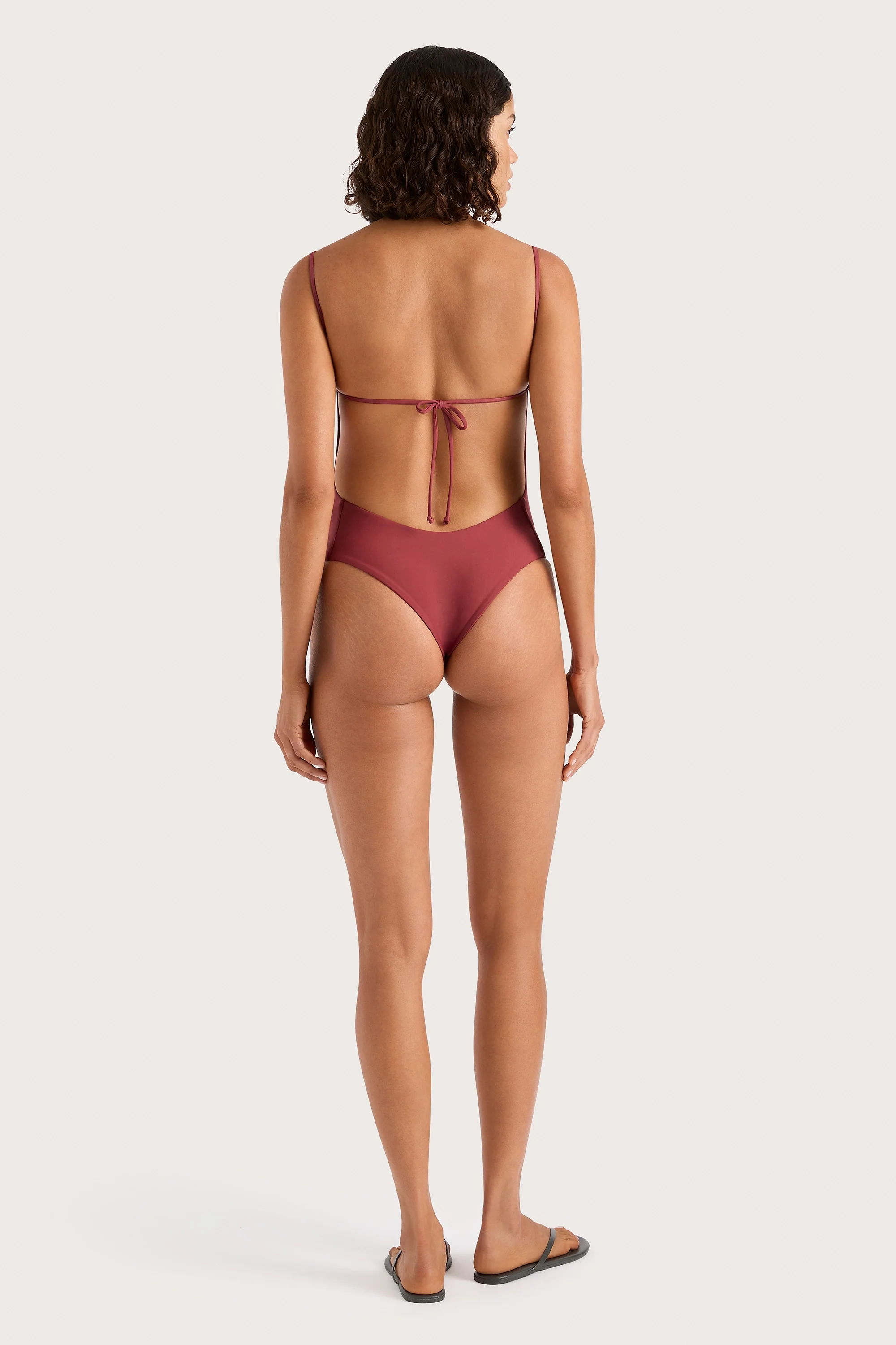 Cabo String One Piece Wine - Final Sale - Image 5