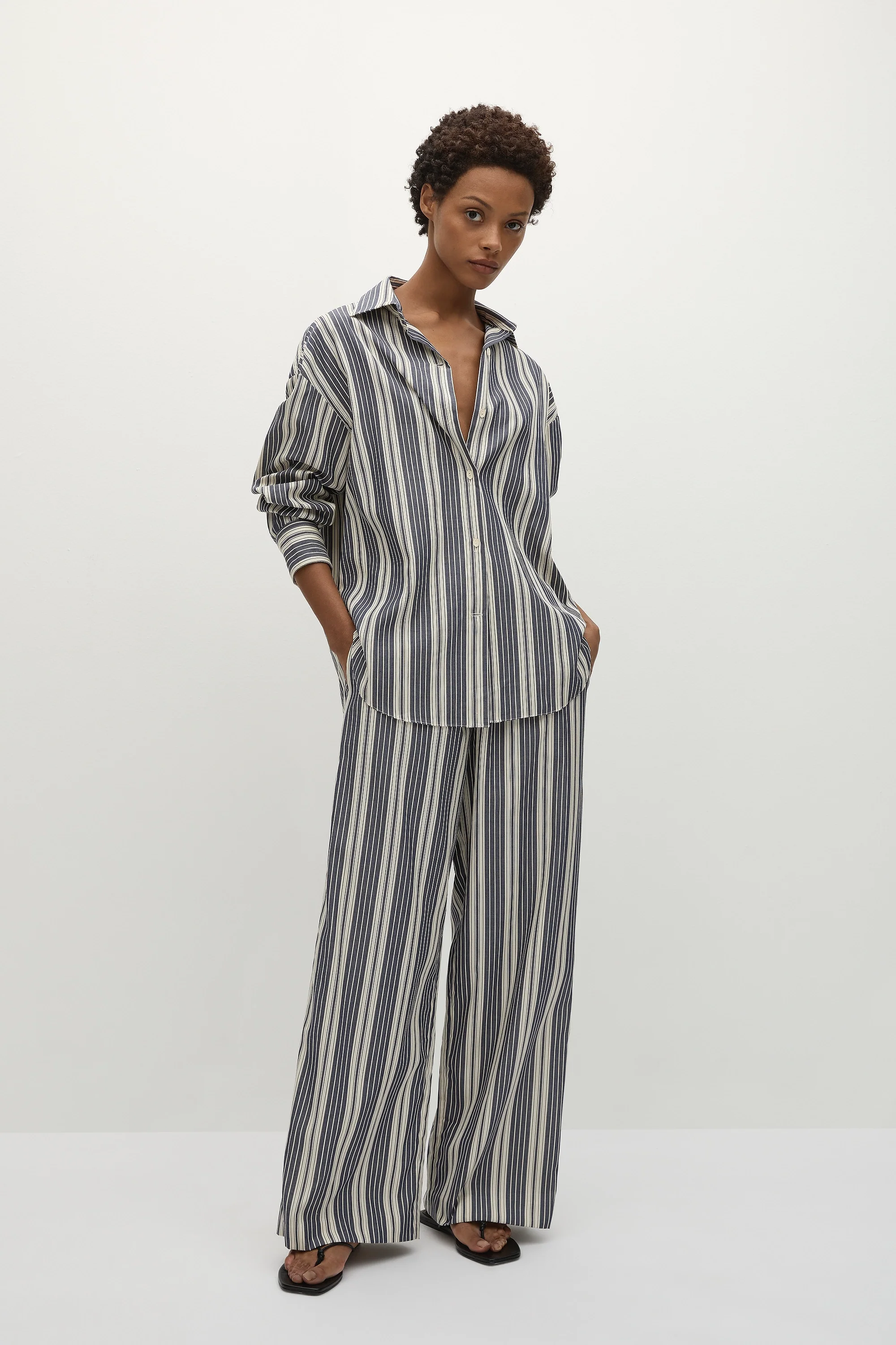 Capri Shirt Antique Navy Stripe - Final Sale