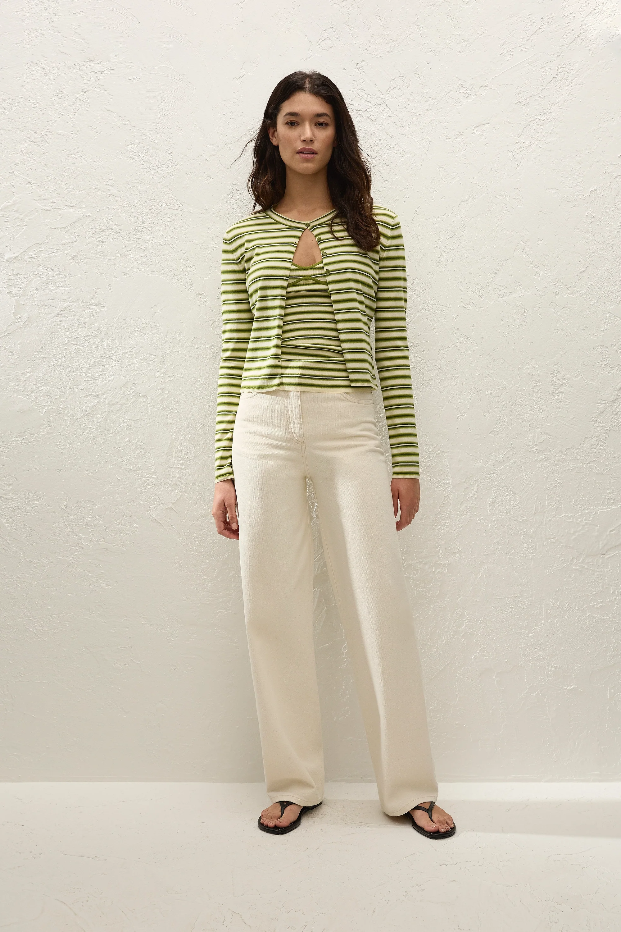Cinta Cardigan Ombre Stripe Micro Juniper - Image 6