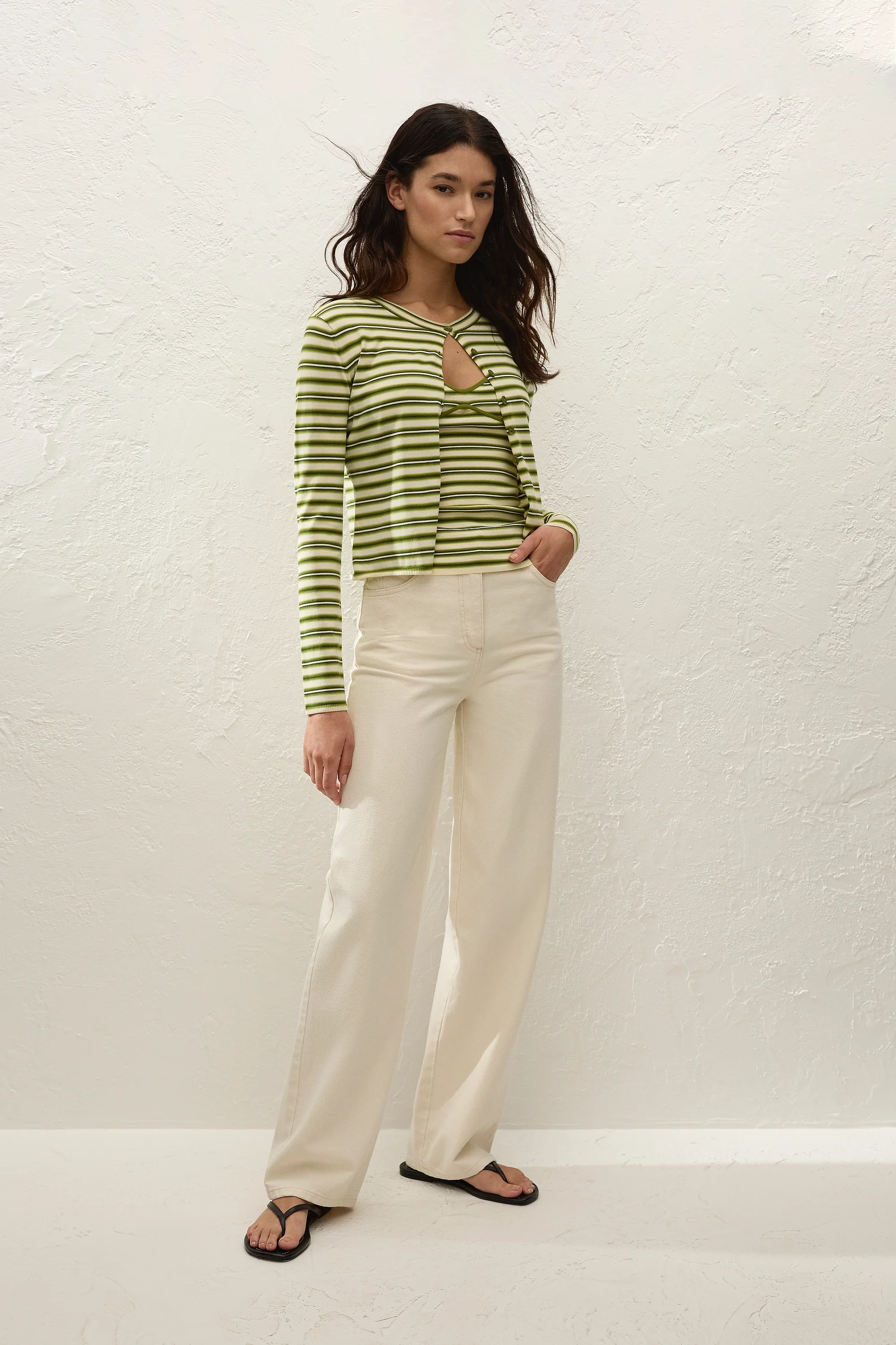Cinta Cardigan Ombre Stripe Micro Juniper - Image 8