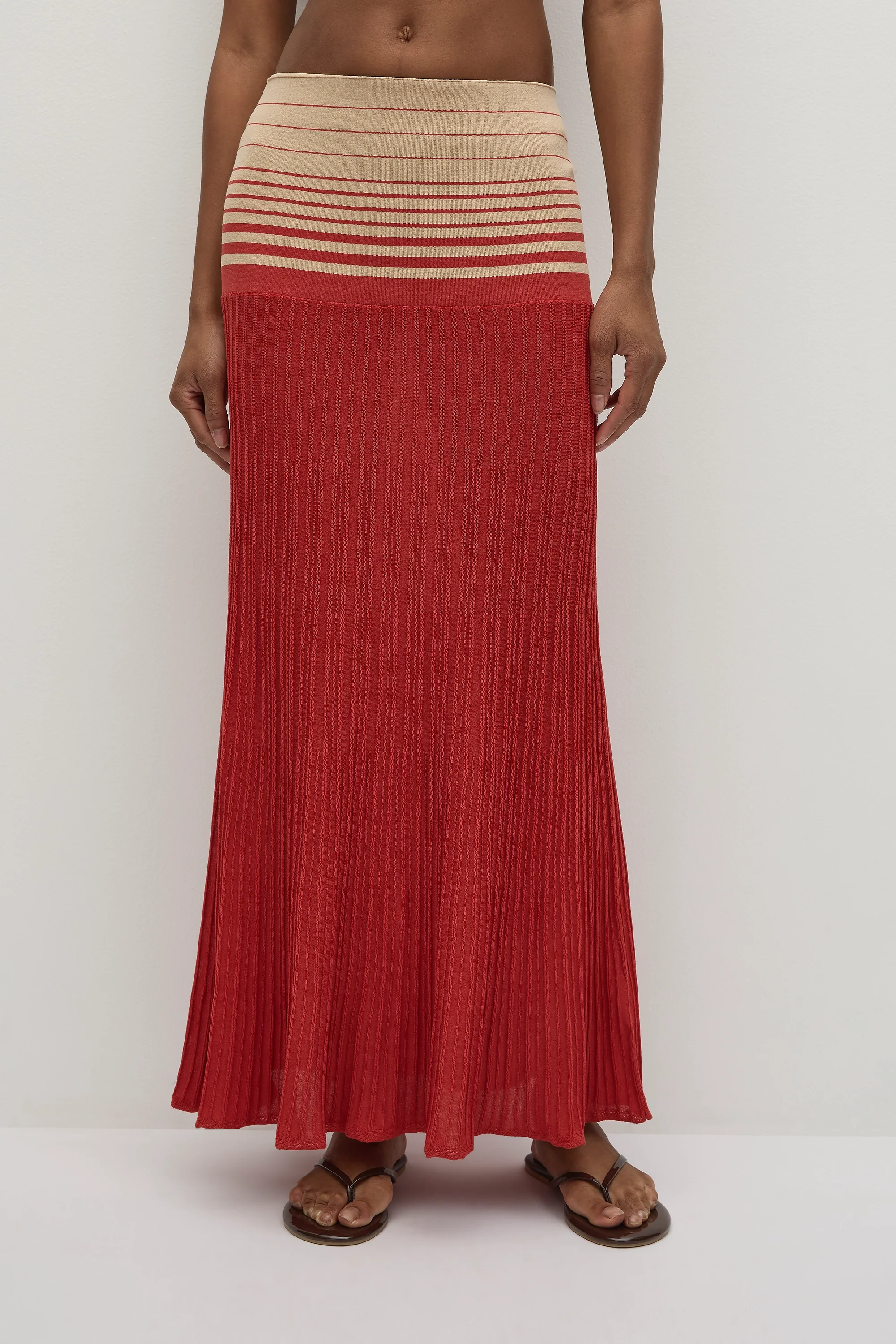 Citara Skirt Accordion Stripe Amber Fawn - Final Sale - Image 3