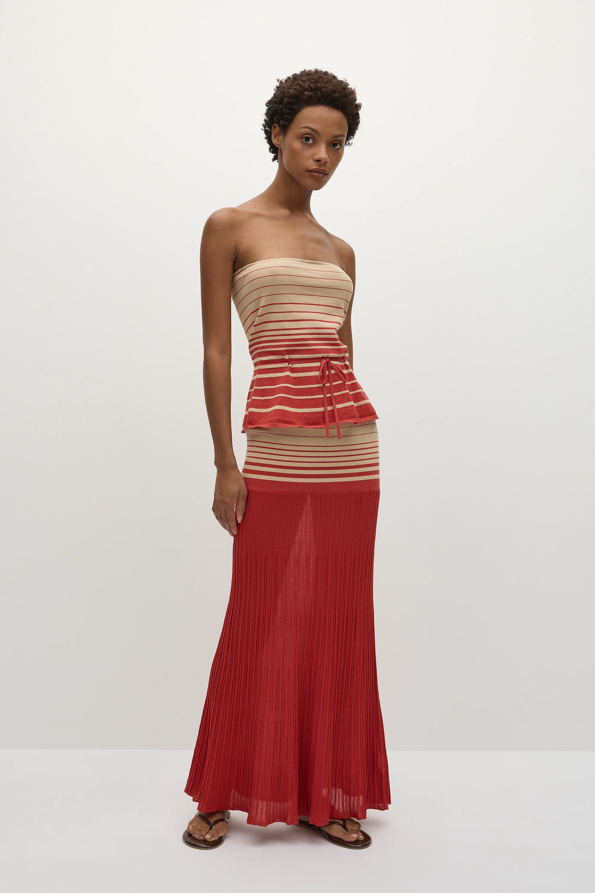 Citara Skirt Accordion Stripe Amber Fawn - Final Sale - Image 4