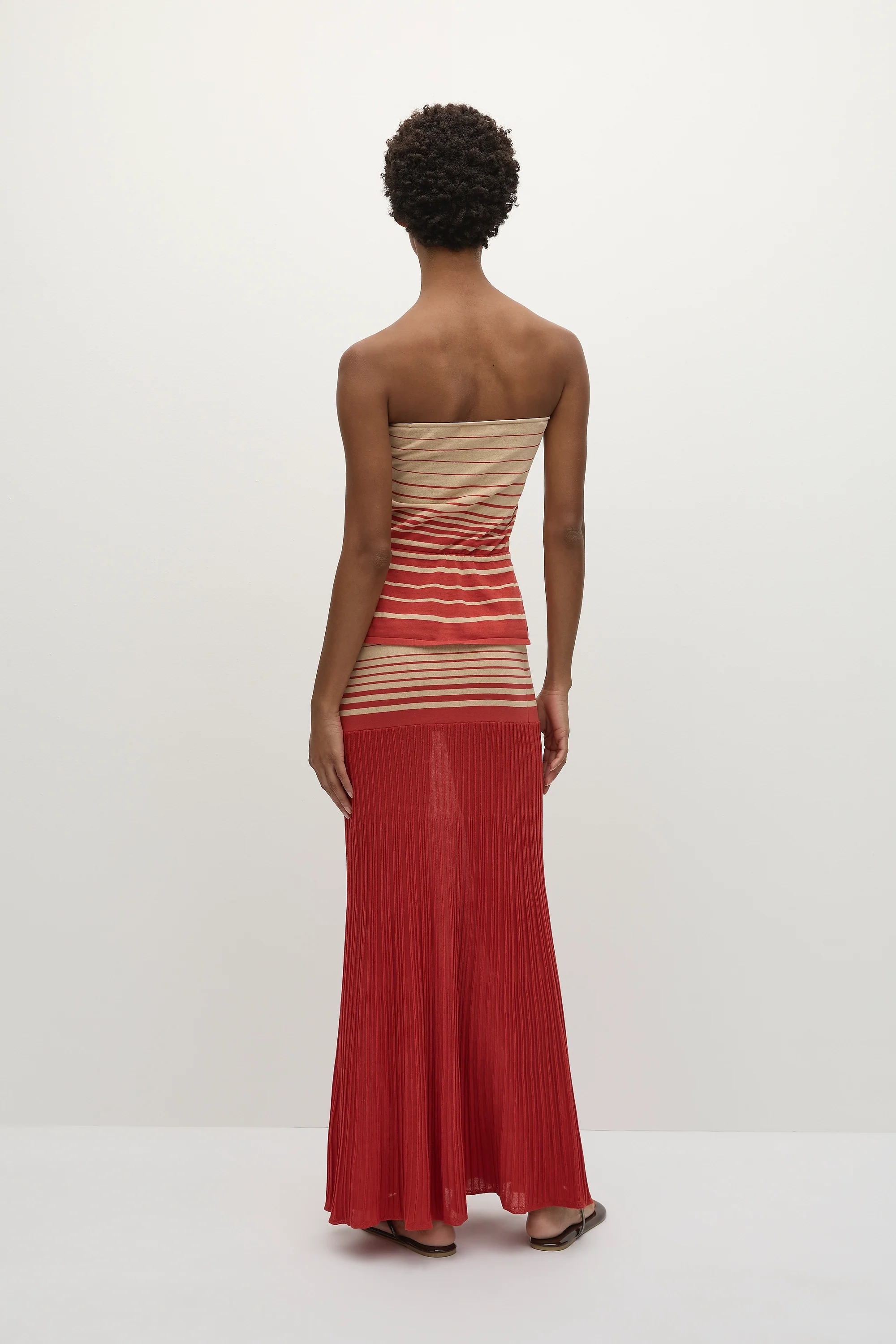 Citara Skirt Accordion Stripe Amber Fawn - Final Sale - Image 5