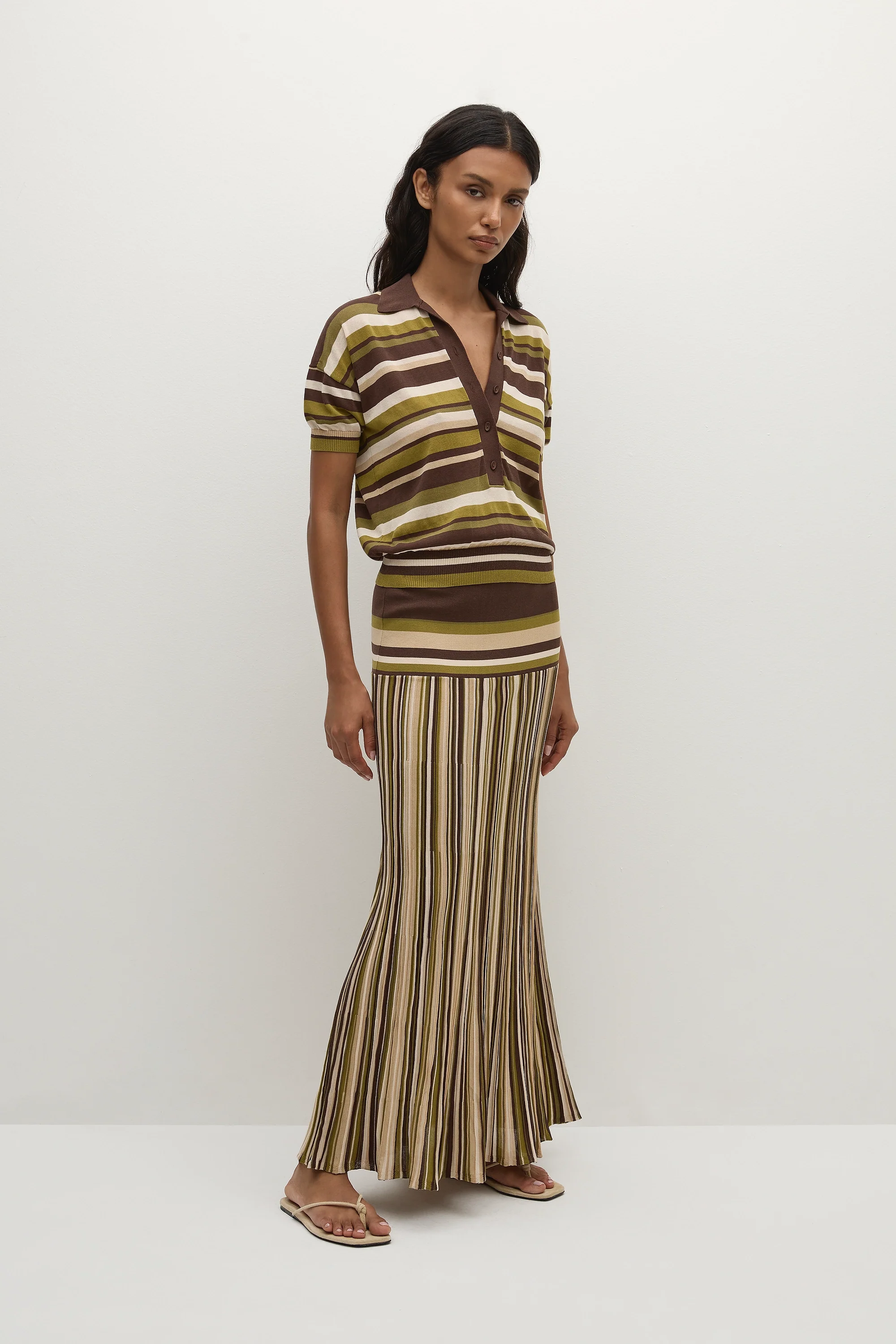 Citara Skirt Espresso Pine Stripe - Final Sale - Image 4