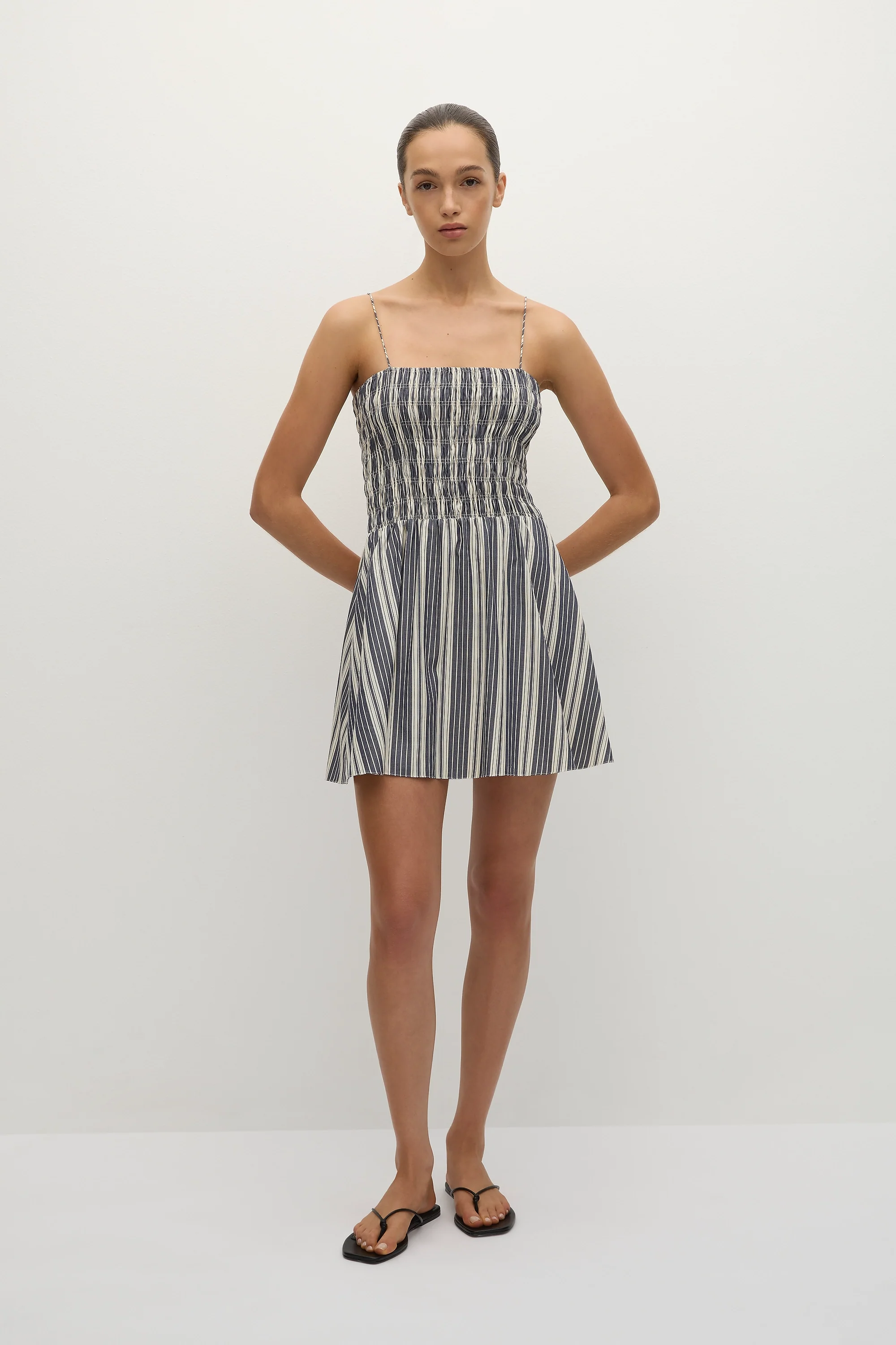 Corah Mini Dress Antique Navy Stripe - Final Sale