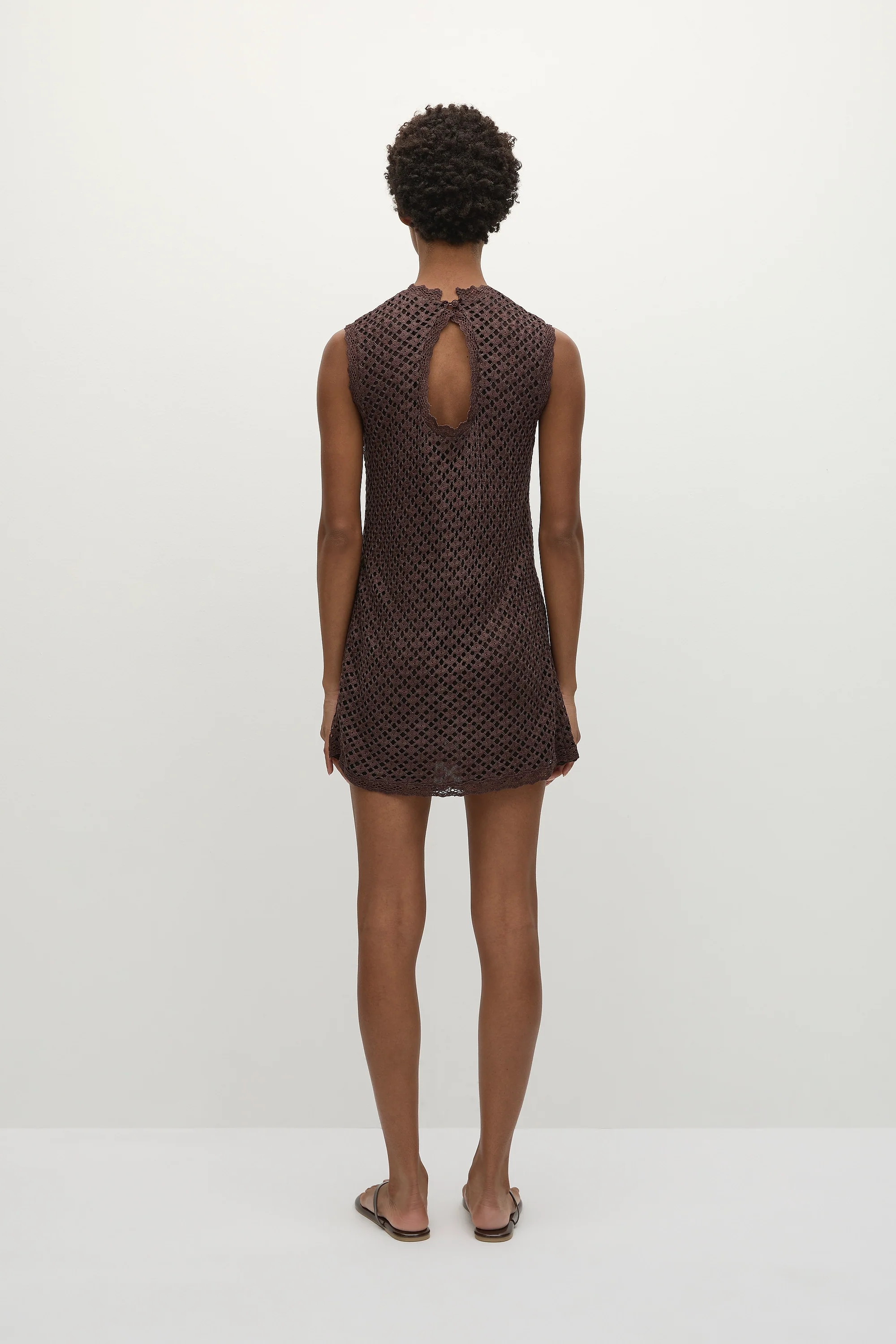 Cyrene Mini Dress Floral Lace Brown - Final Sale - Image 5