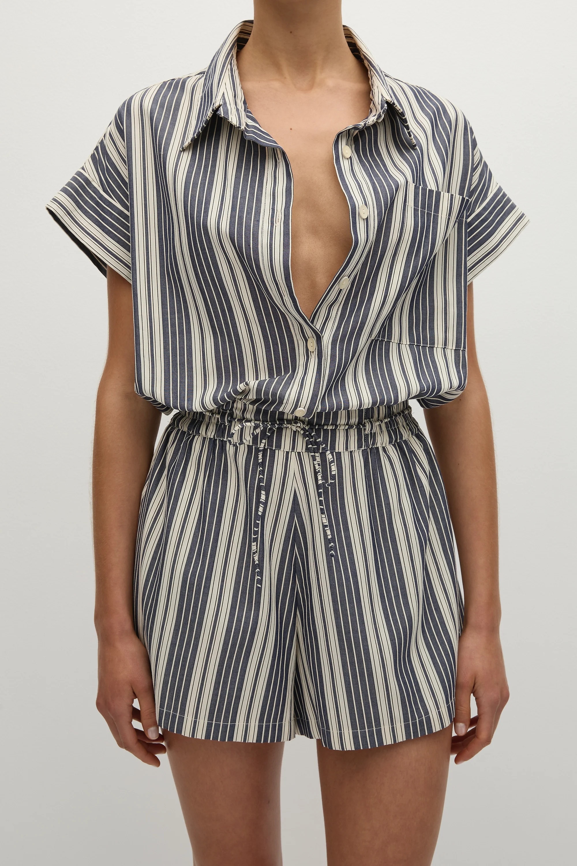 Cyrene Playsuit Antique Navy Stripe - Final Sale - Image 2