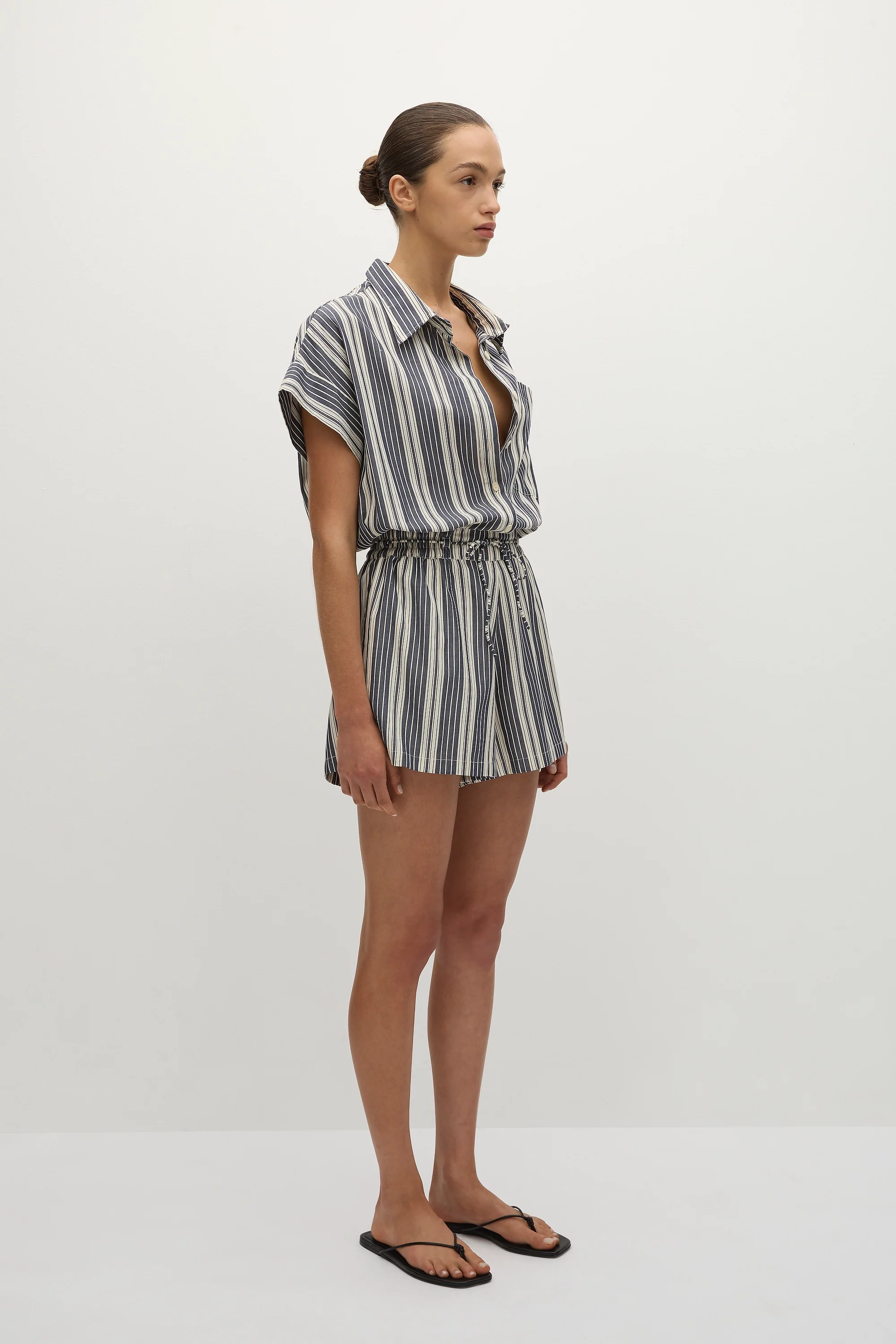 Cyrene Playsuit Antique Navy Stripe - Final Sale - Image 3