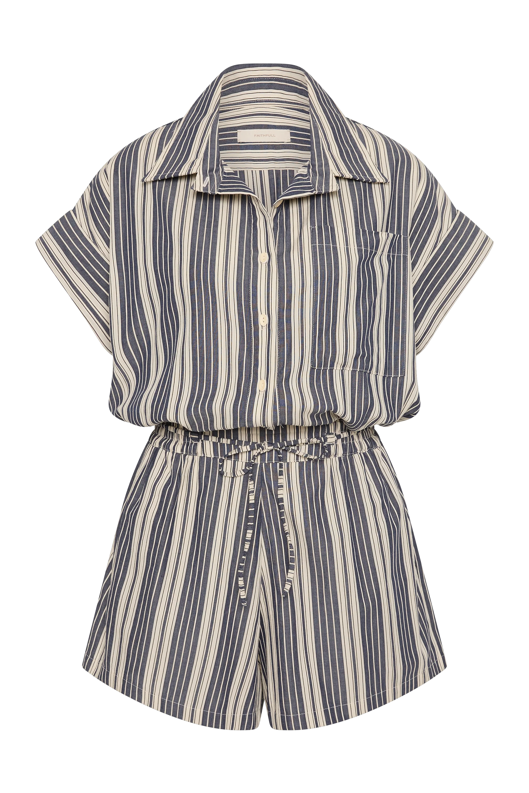 Cyrene Playsuit Antique Navy Stripe - Final Sale - Image 6