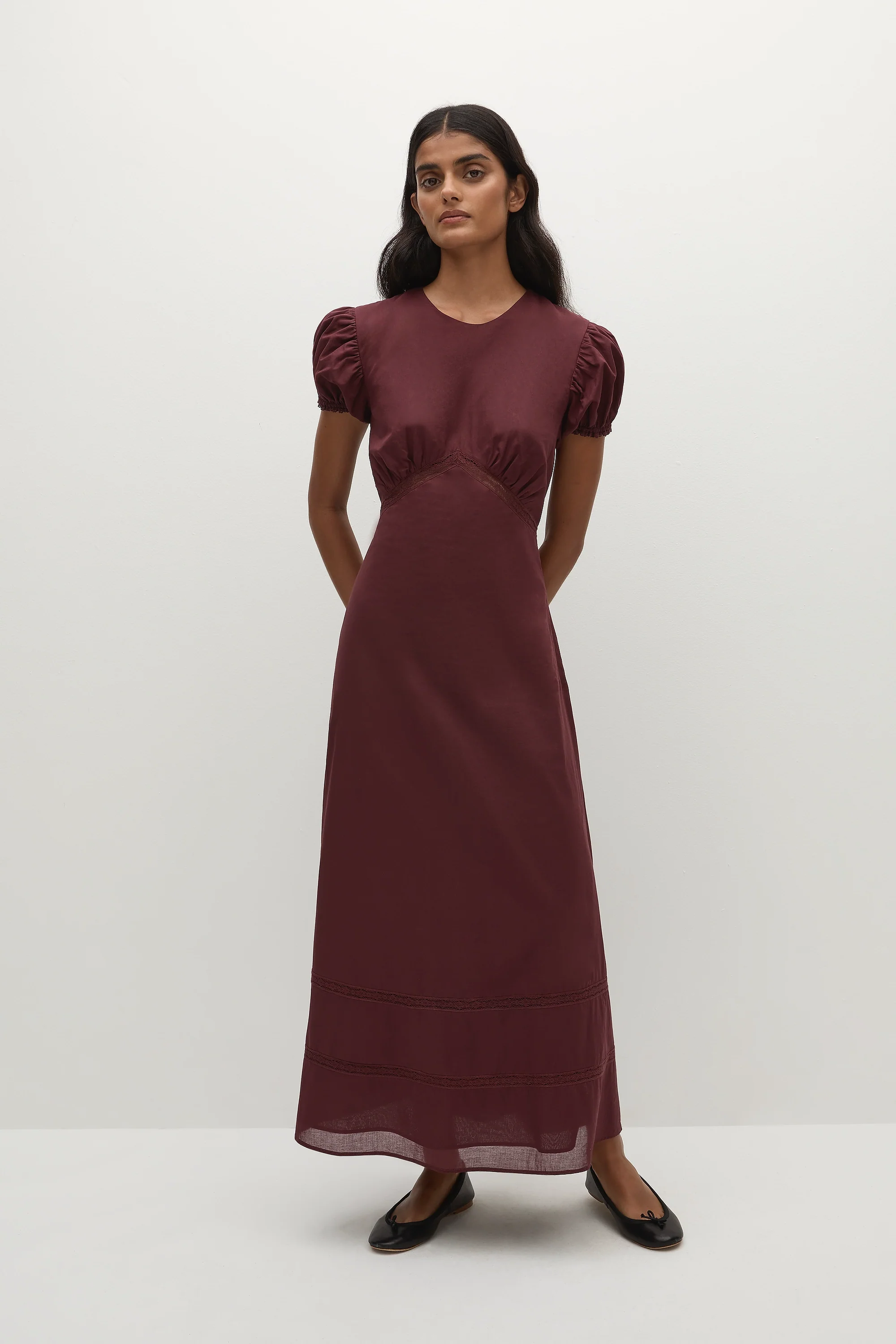 Dagny Midi Dress Bordeaux