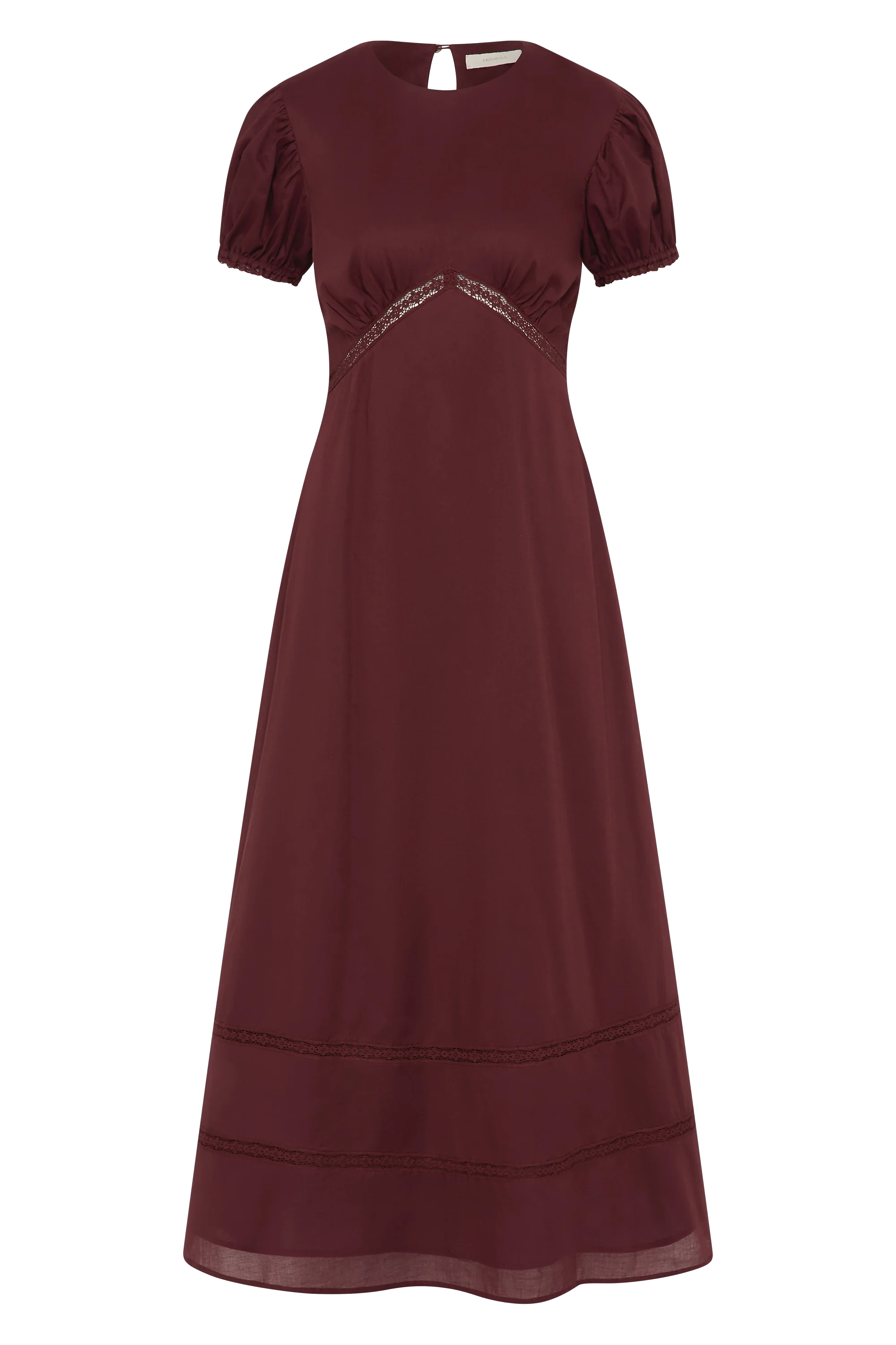 Dagny Midi Dress Bordeaux - Image 6