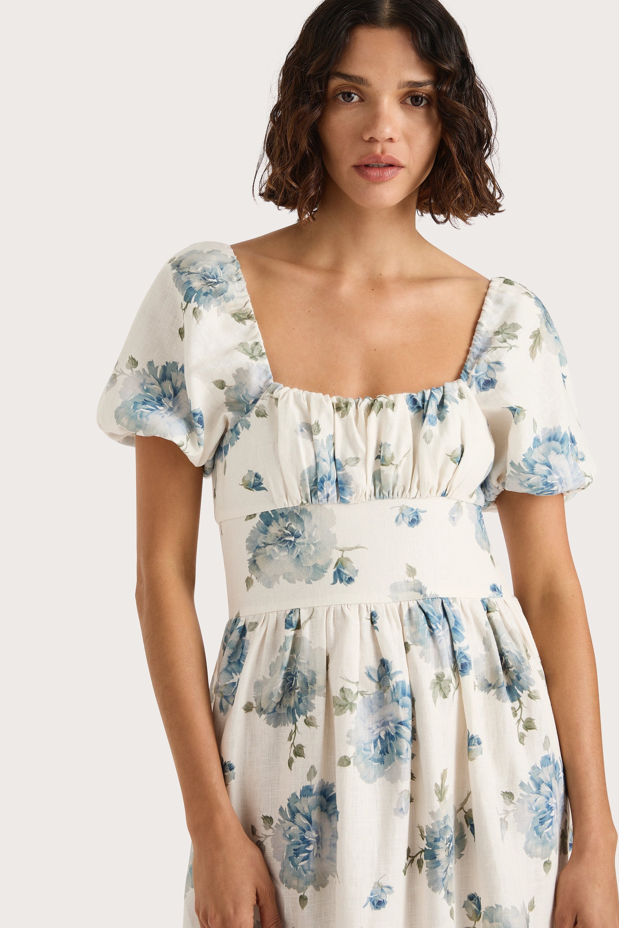 Dalia Midi Dress Cecile Floral Pale Blue - Final Sale - Image 2