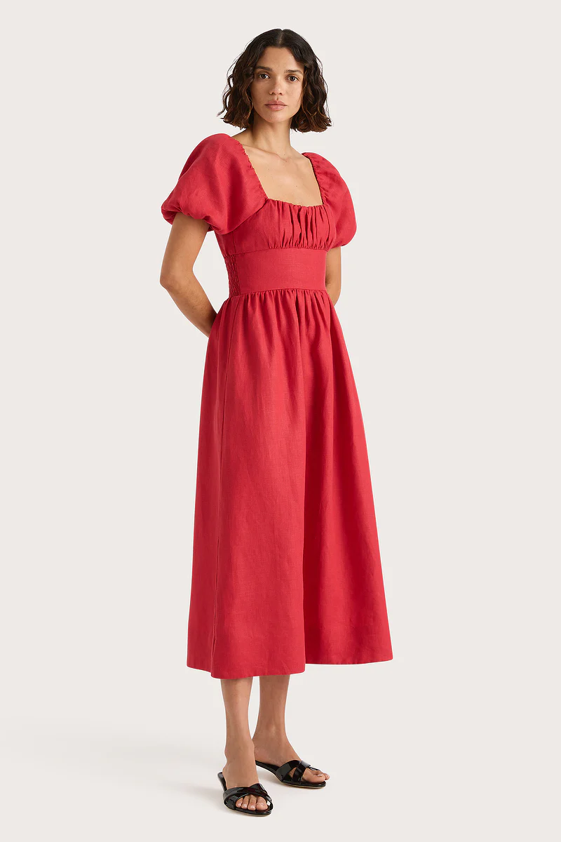 Dalia Midi Dress Red - Final Sale - Image 3
