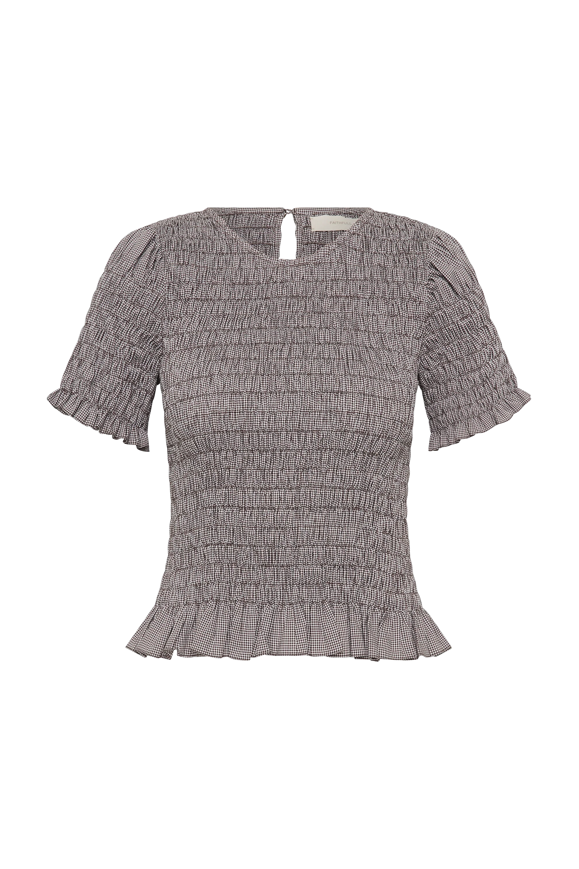 Edda Top Hanne Gingham Espresso - Final Sale - Image 6