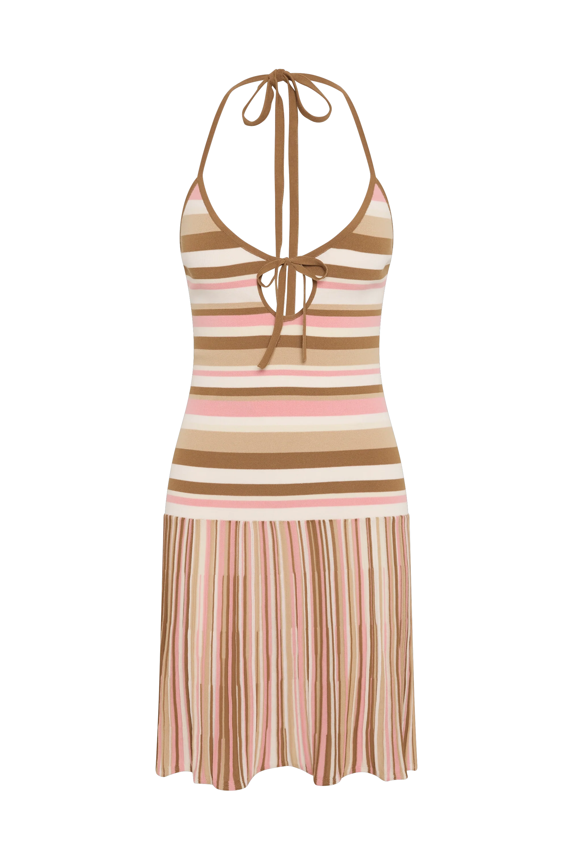Elea Mini Dress Puce Sepia Stripe - Final Sale - Image 6