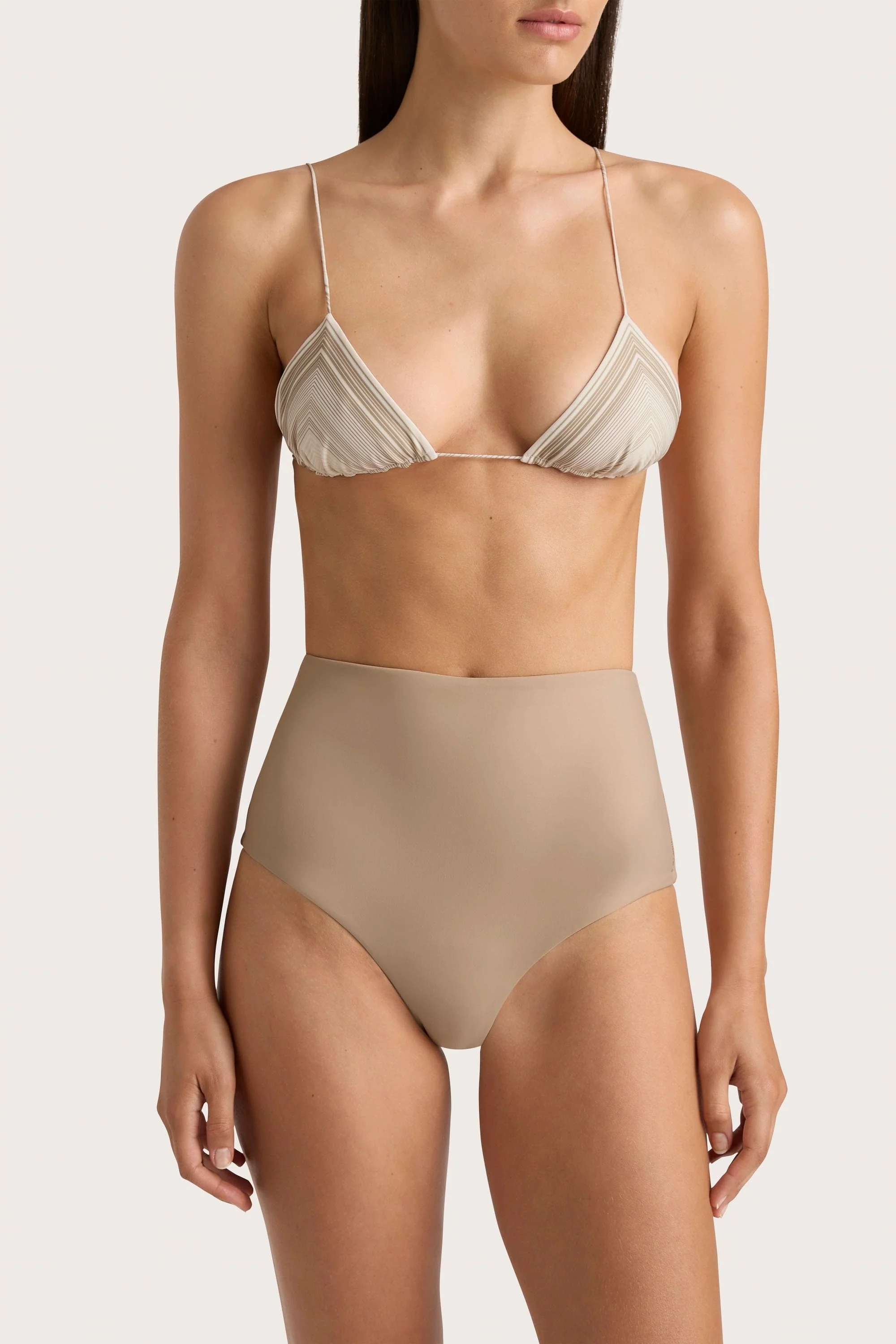 Elea Bikini Top Futura Stripe Taupe - Final Sale - Image 2