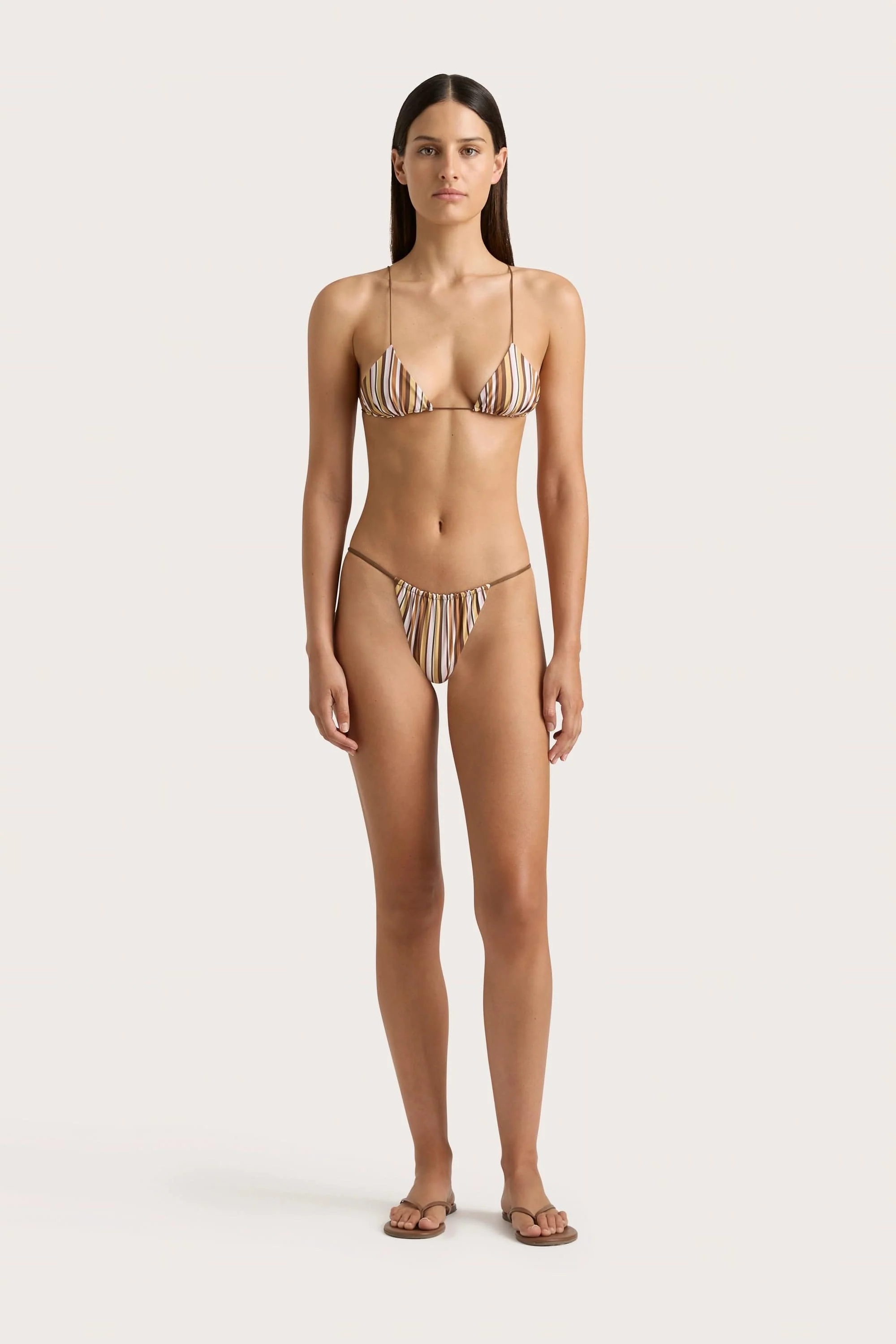 Elea Bikini Top Terracotta Stripe - Final Sale