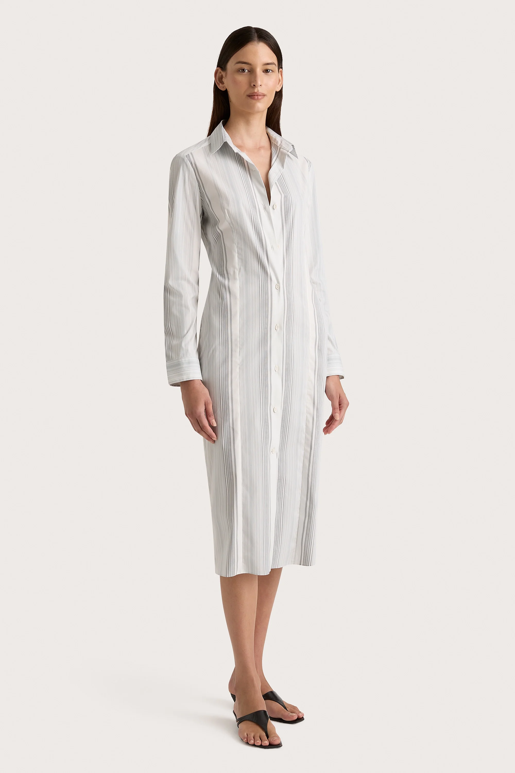 En Vau Shirt Dress Striped Soft Blue - Final Sale - Image 4