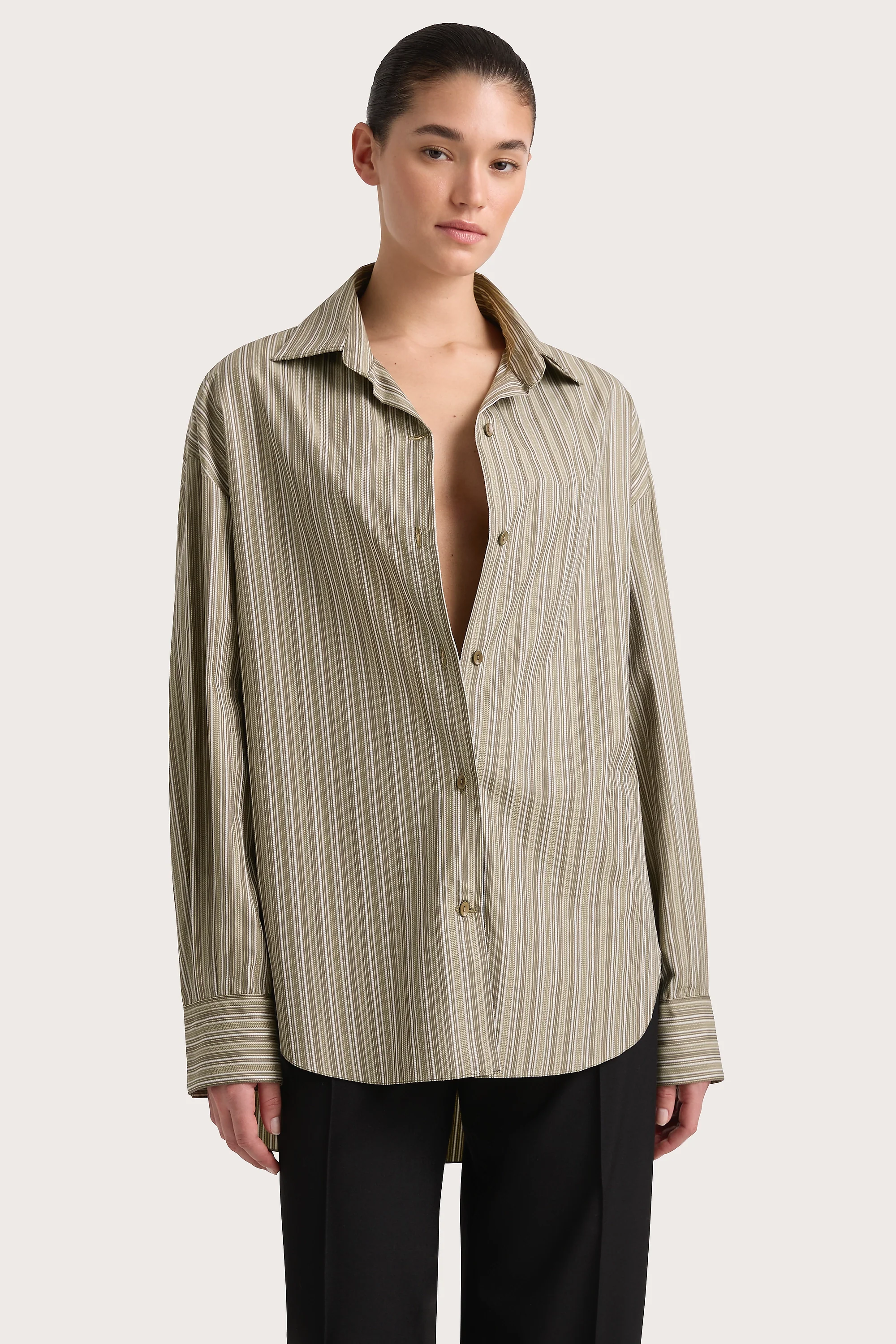 En Vau Shirt Khaki Stripe - Final Sale - Image 2