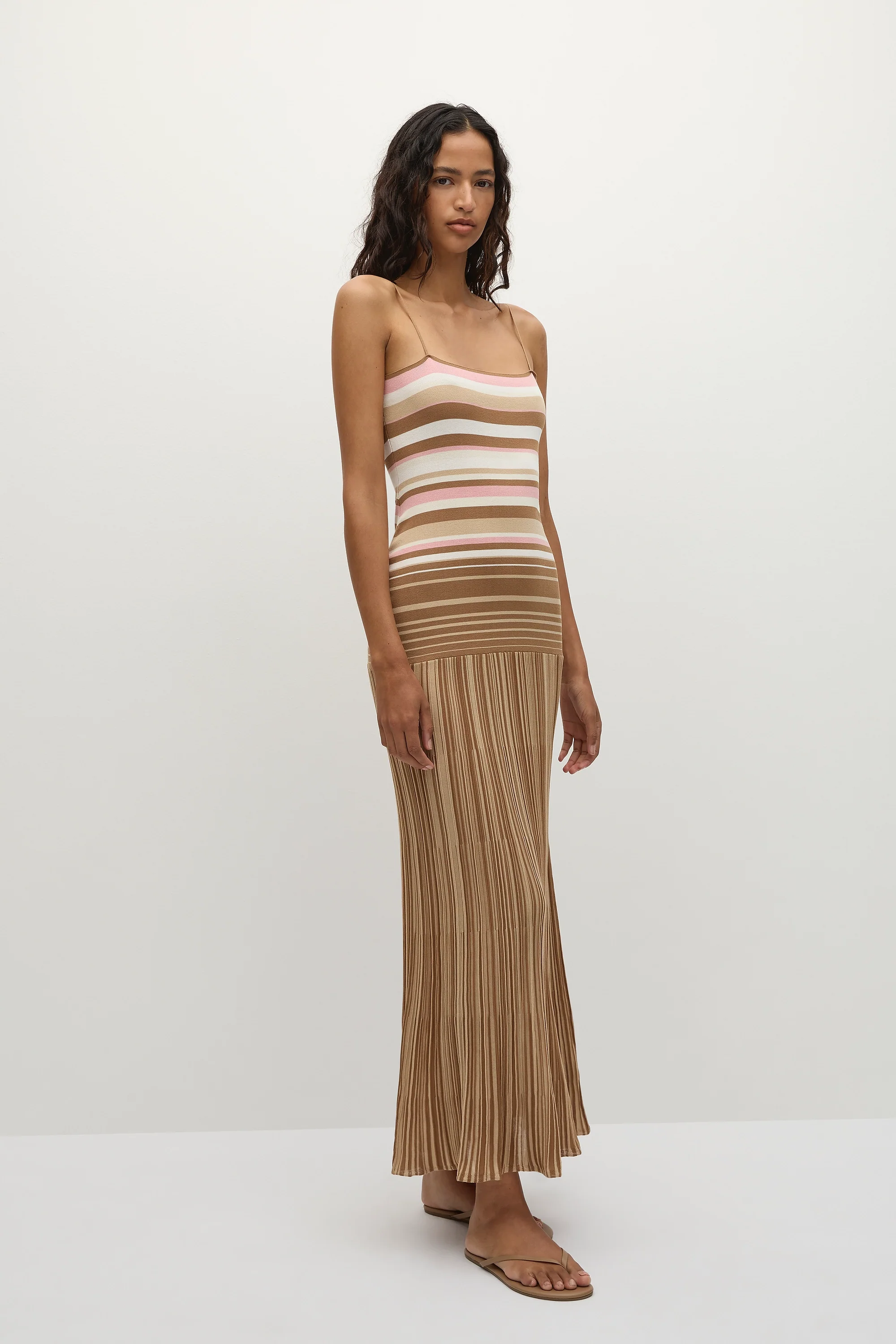Esenia Knit Dress Puce Sepia Stripe - Final Sale - Image 4