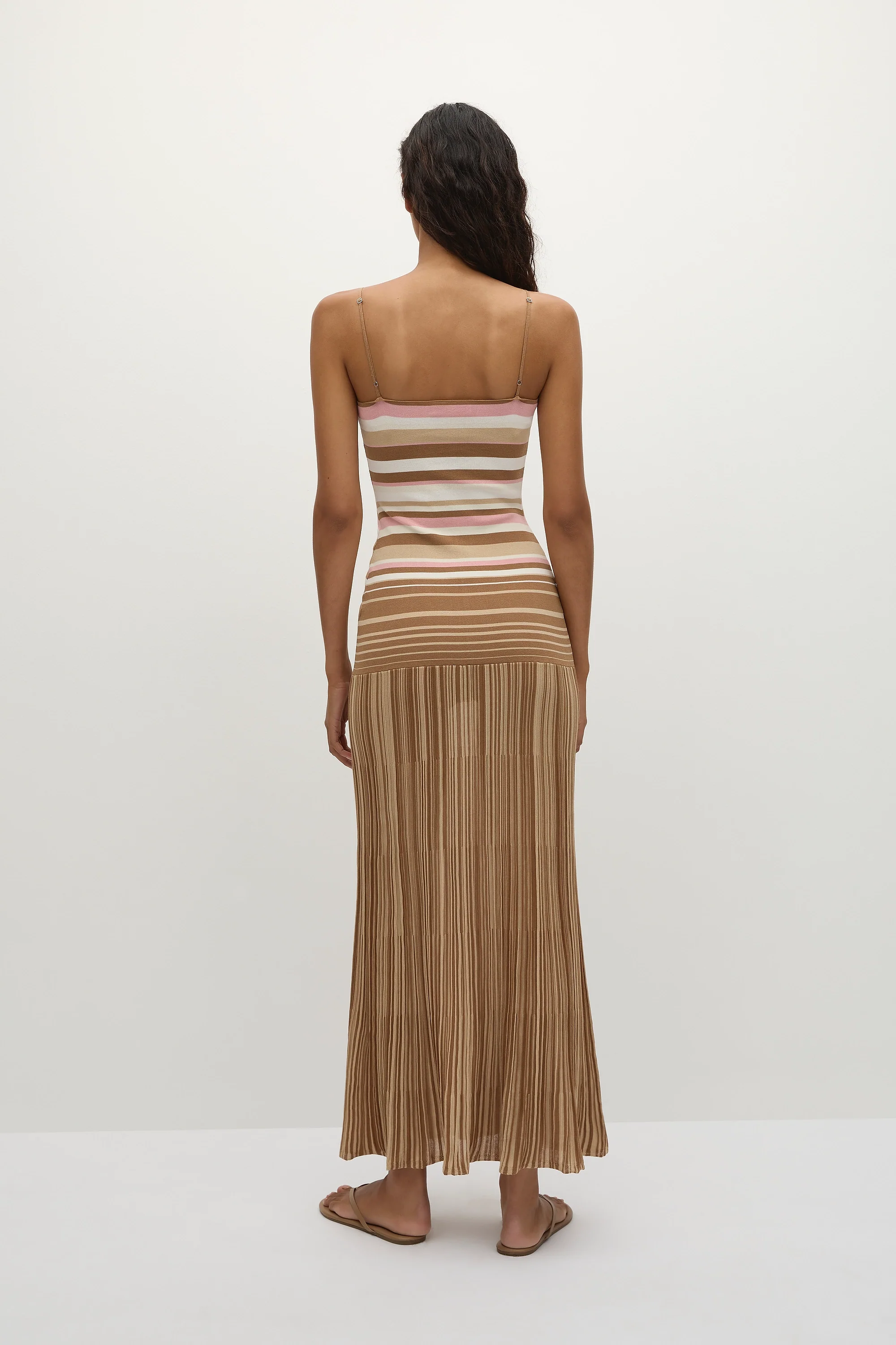 Esenia Knit Dress Puce Sepia Stripe - Final Sale - Image 5