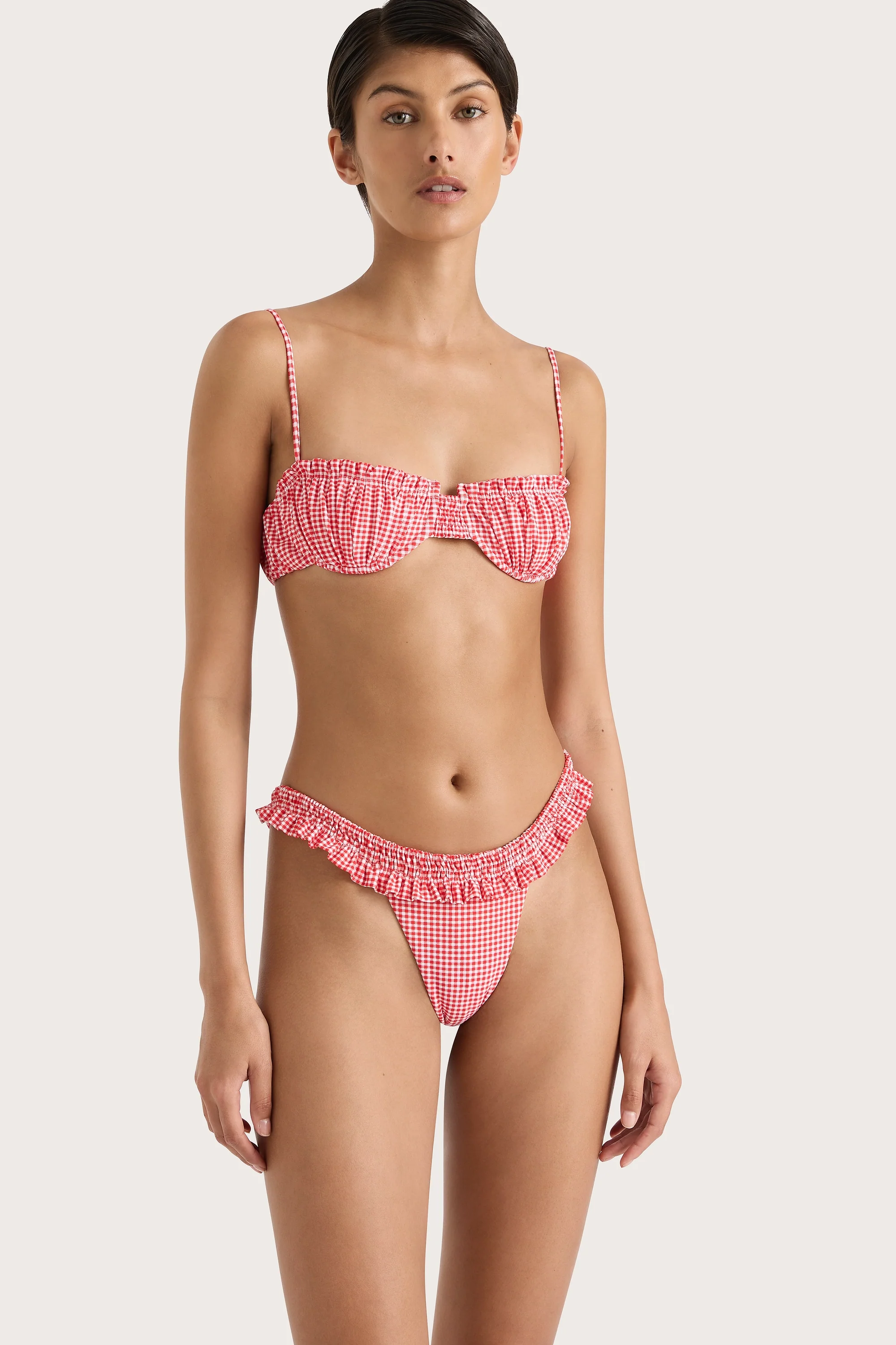 Esterel Bikini Top Gingham Red - Final Sale - Image 6
