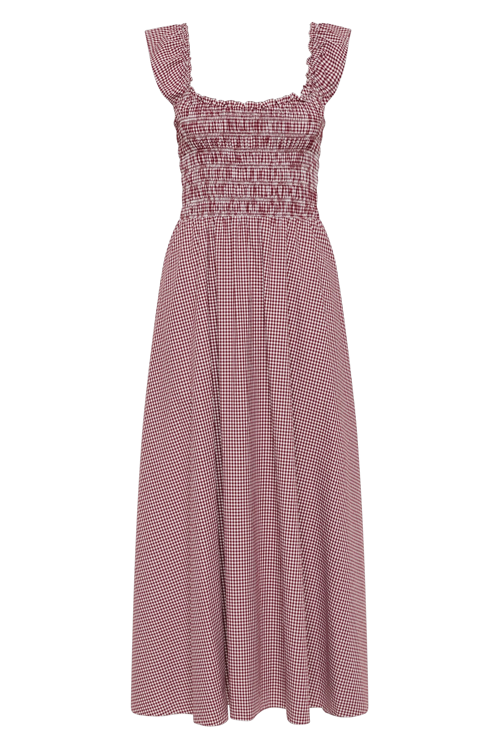 Eudora Midi Dress Gingham Deep Red - Final Sale - Image 6