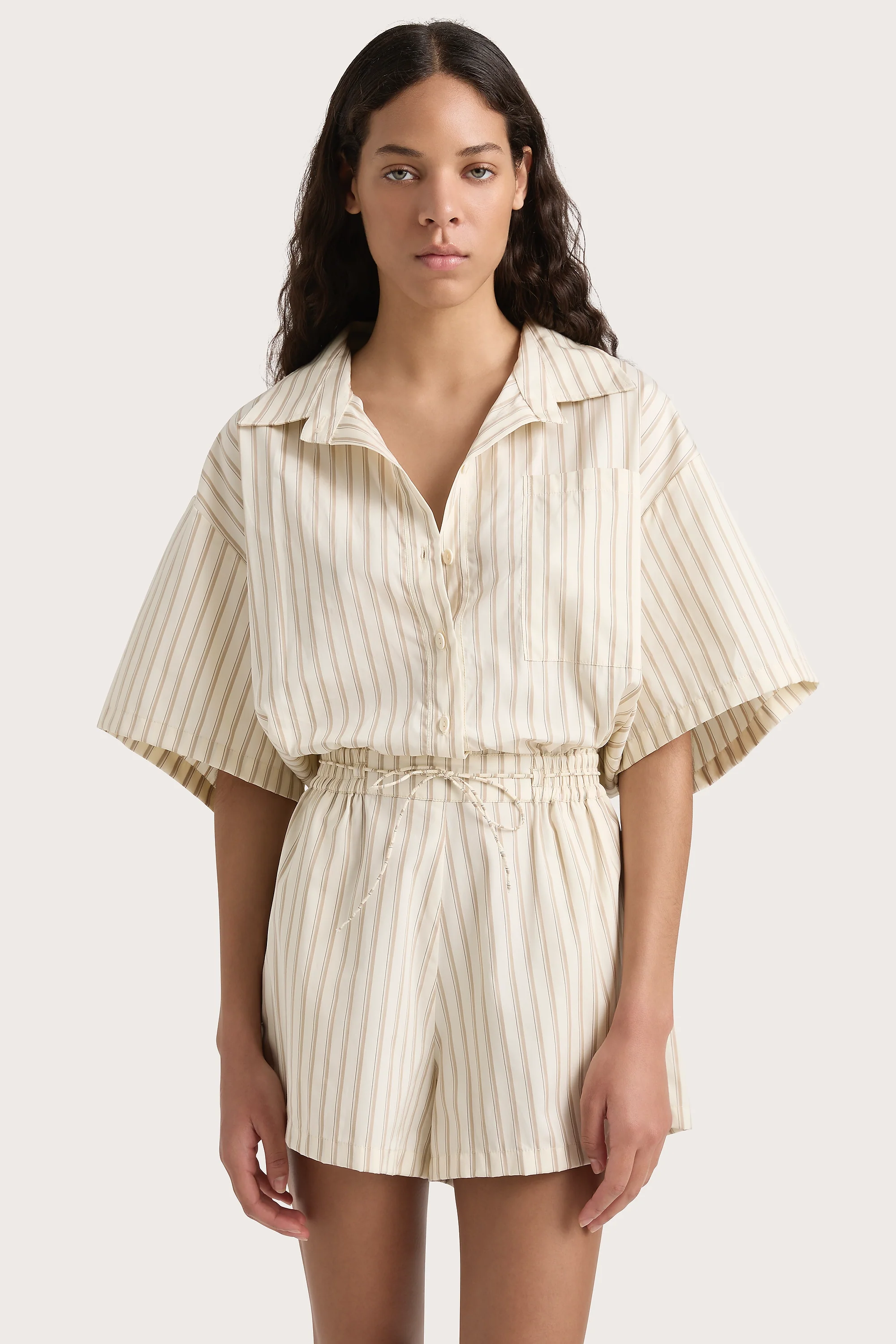 Faia Playsuit Shadow Stripe Butter - Final Sale - Image 3