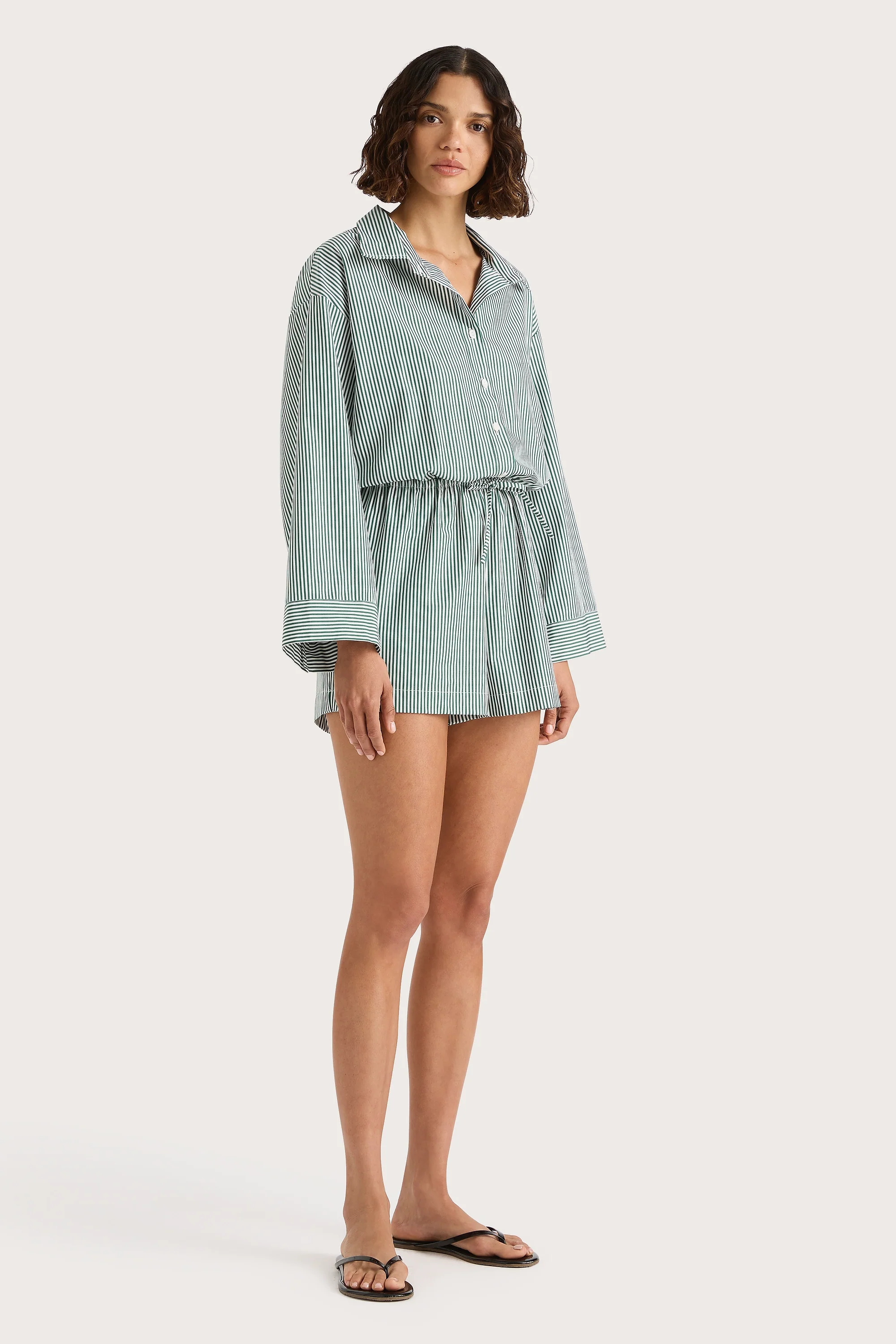 Freja Playsuit Green Stripe - Final Sale - Image 2