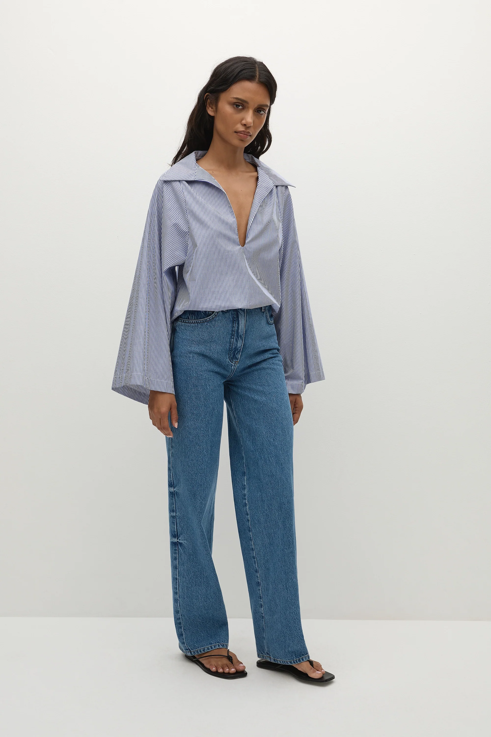 Gaia Top Helle Stripe Vintage Navy - Image 5