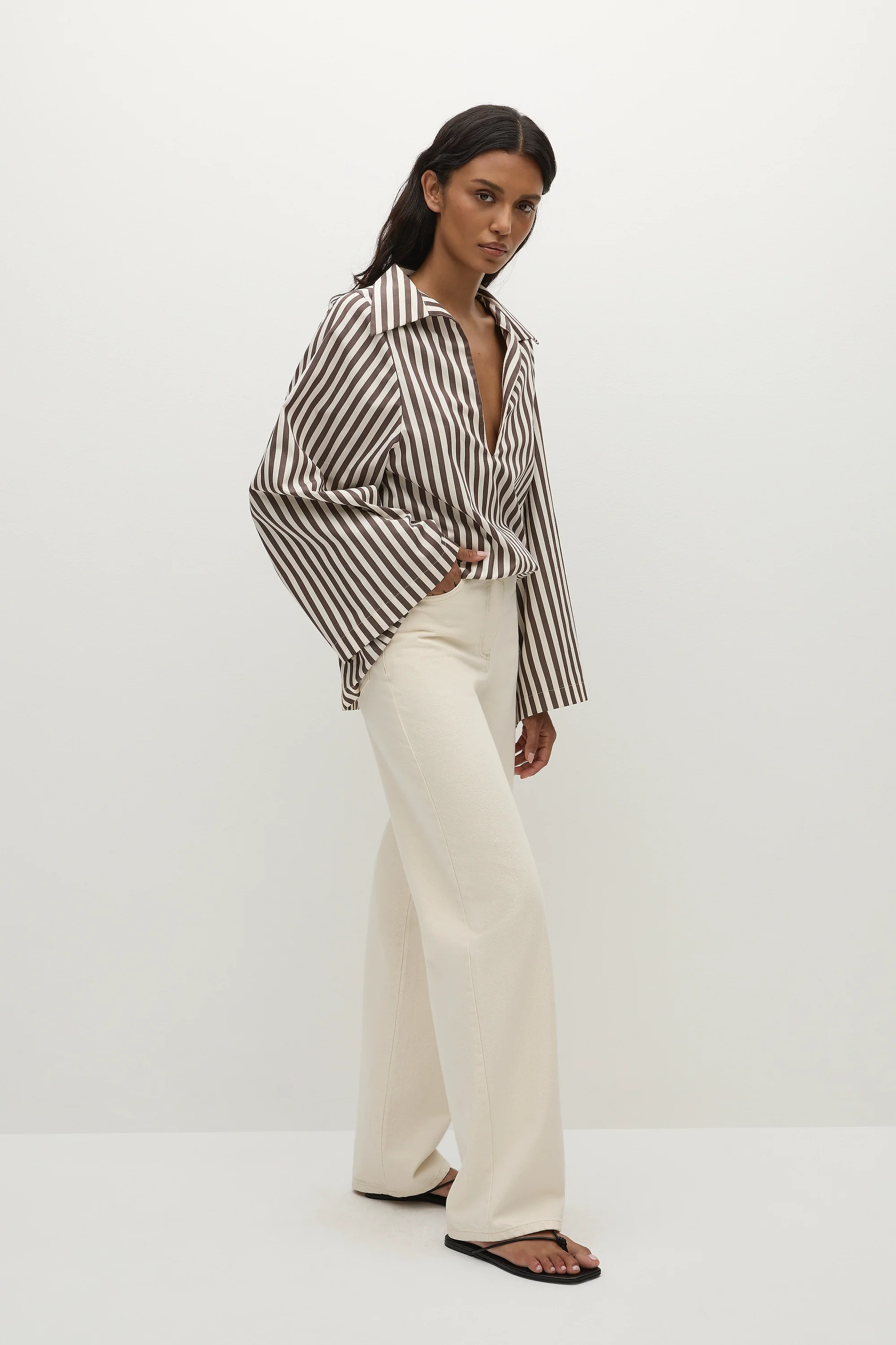 Gaia Top Norway Stripe Espresso - Final Sale - Image 3