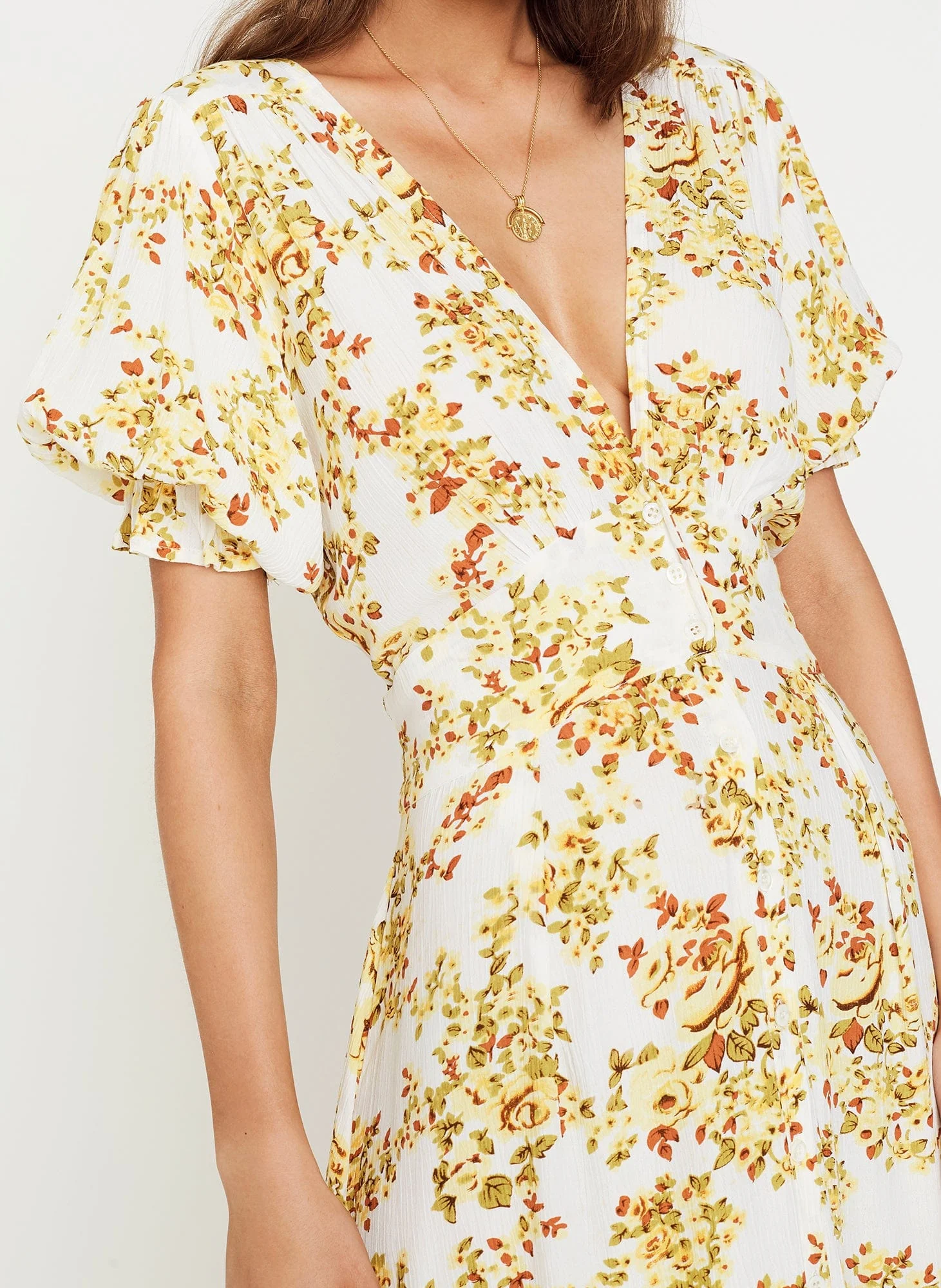 Goldie Floral Off White Rafa Midi Dress  - Final Sale - Image 4