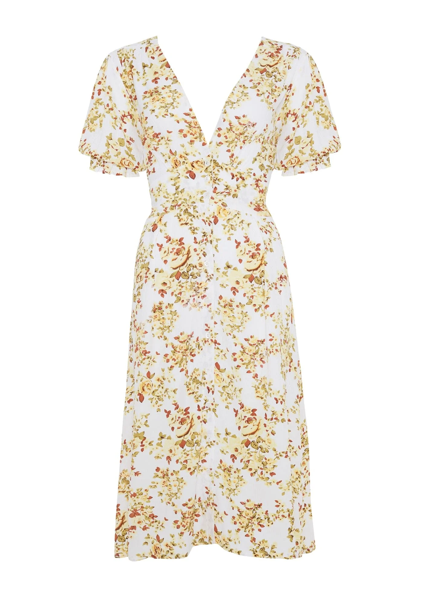 Goldie Floral Off White Rafa Midi Dress  - Final Sale - Image 7