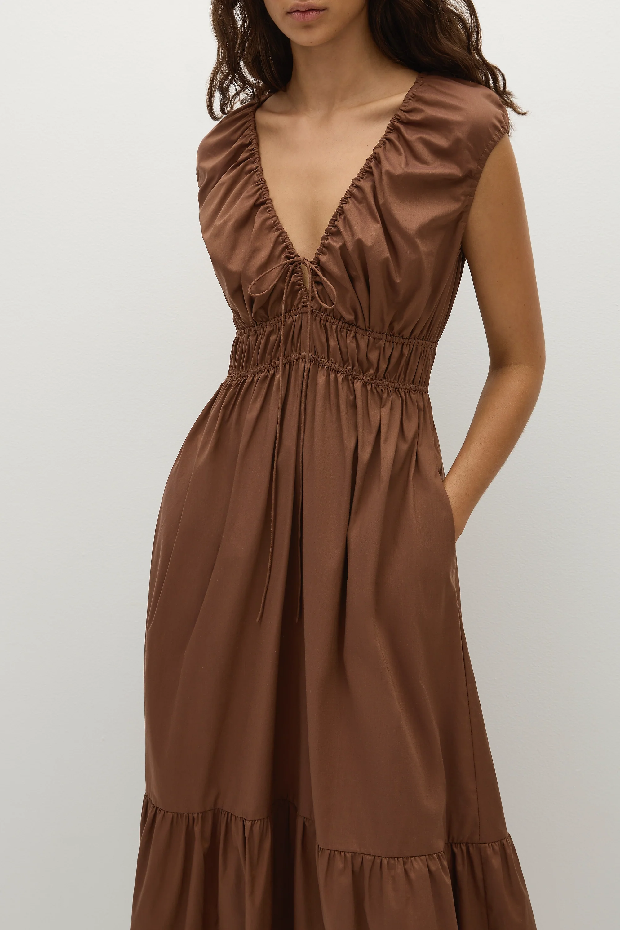 Hedda Maxi Dress Chestnut Brown - Final Sale - Image 3