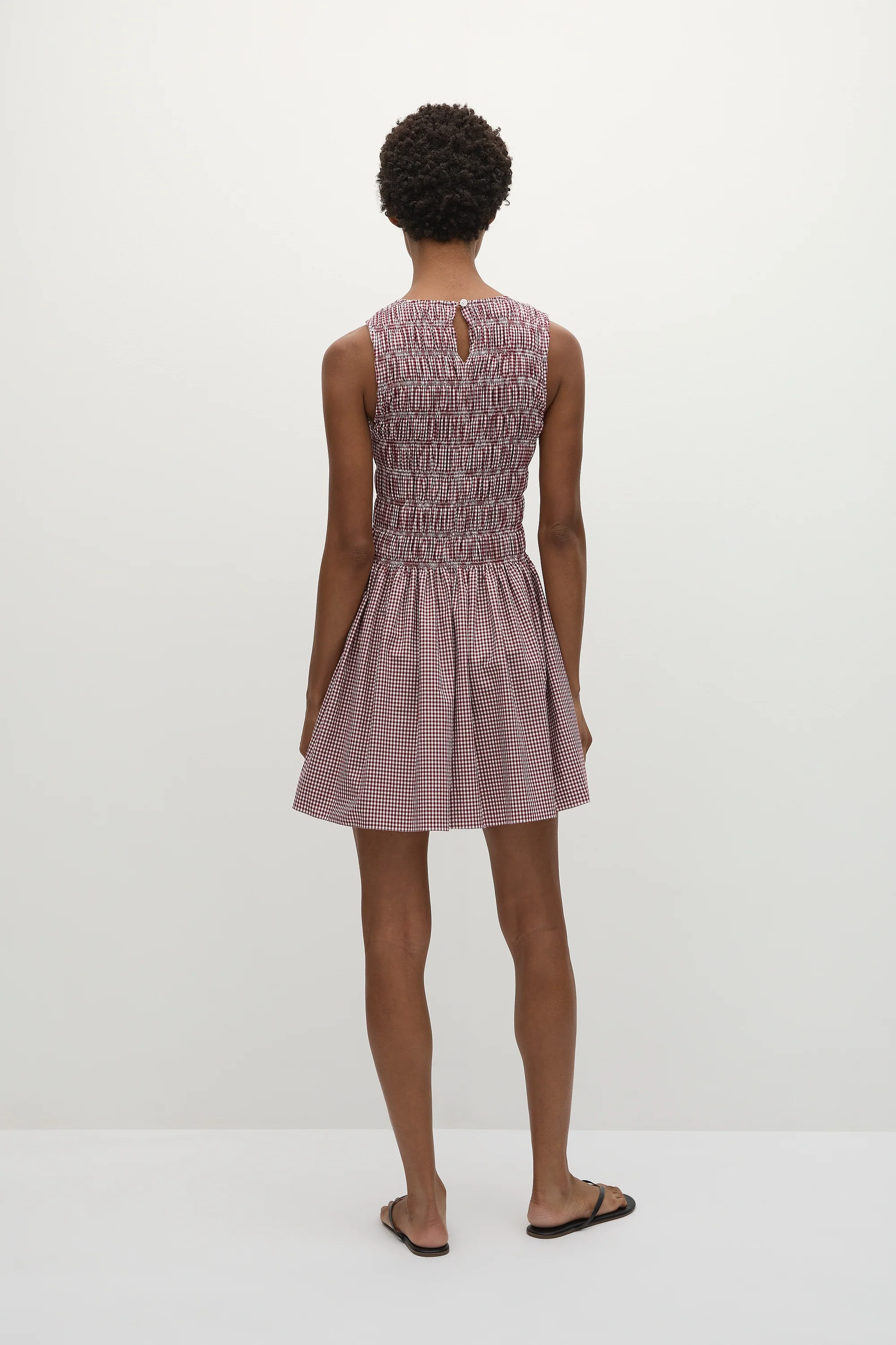 Heidi Mini Dress Gingham Deep Red - Final Sale - Image 4
