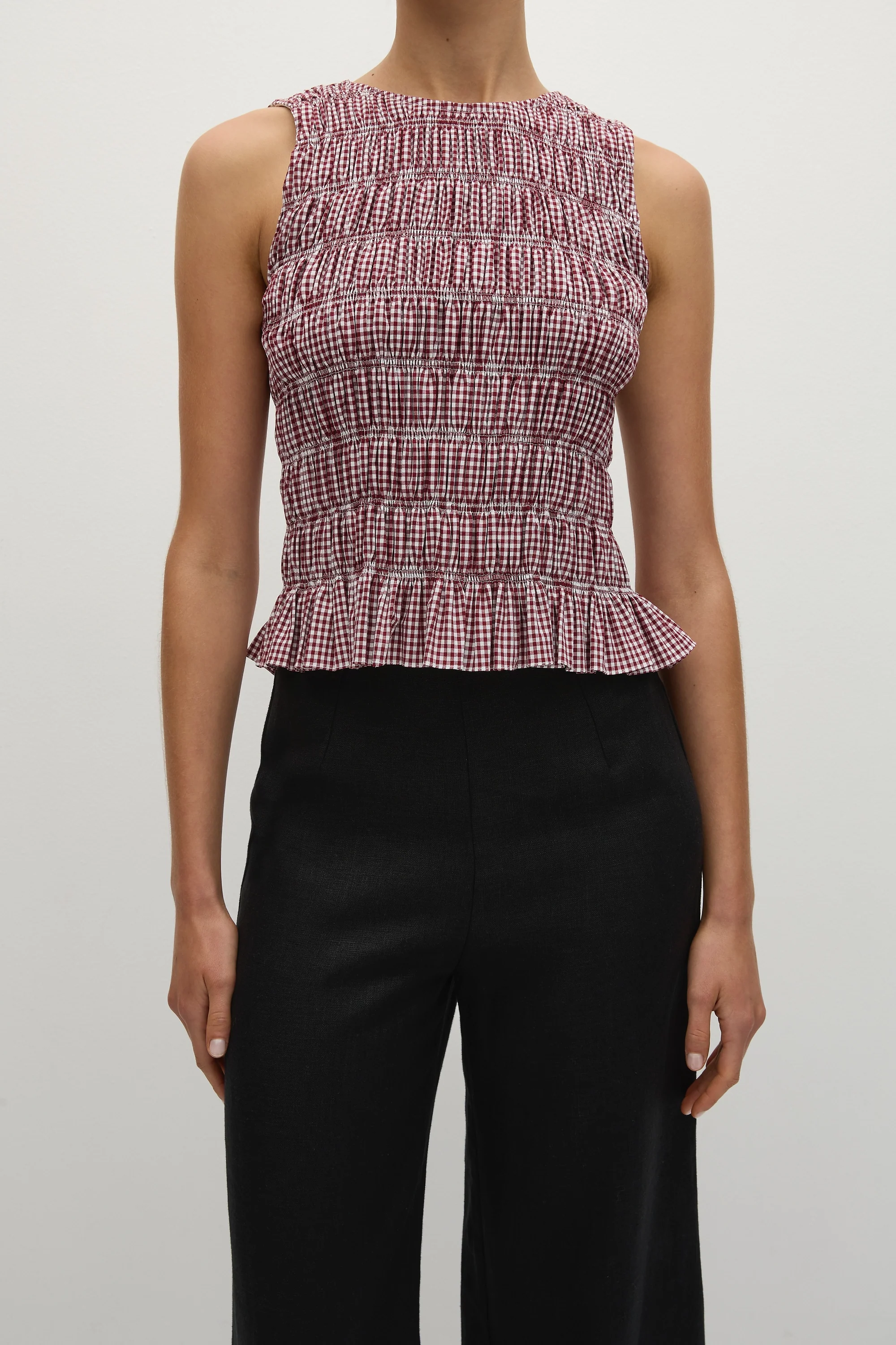 Heidi Top Gingham Deep Red - Final Sale - Image 2
