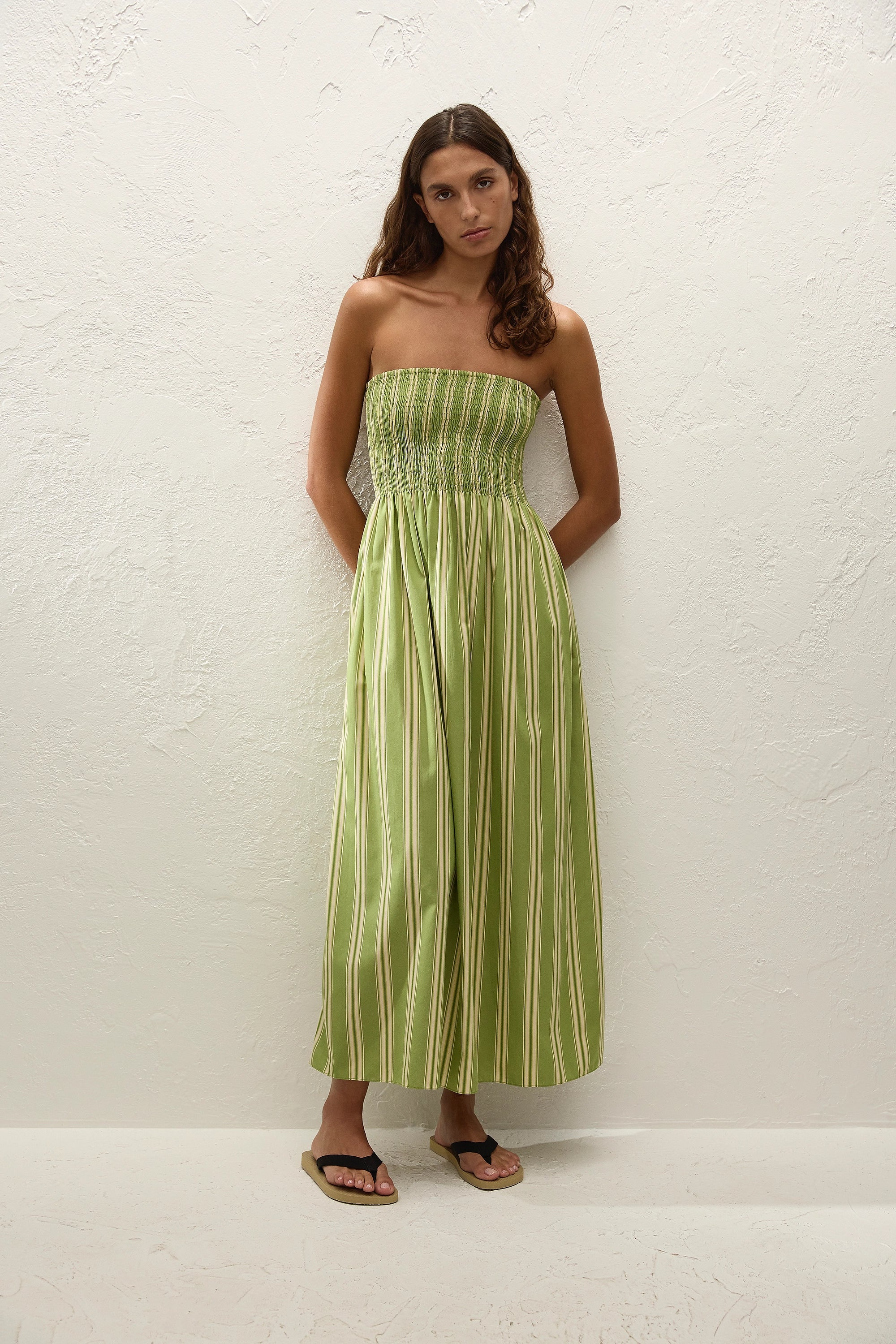 Jamie Midi Dress Ombre Stripe Juniper