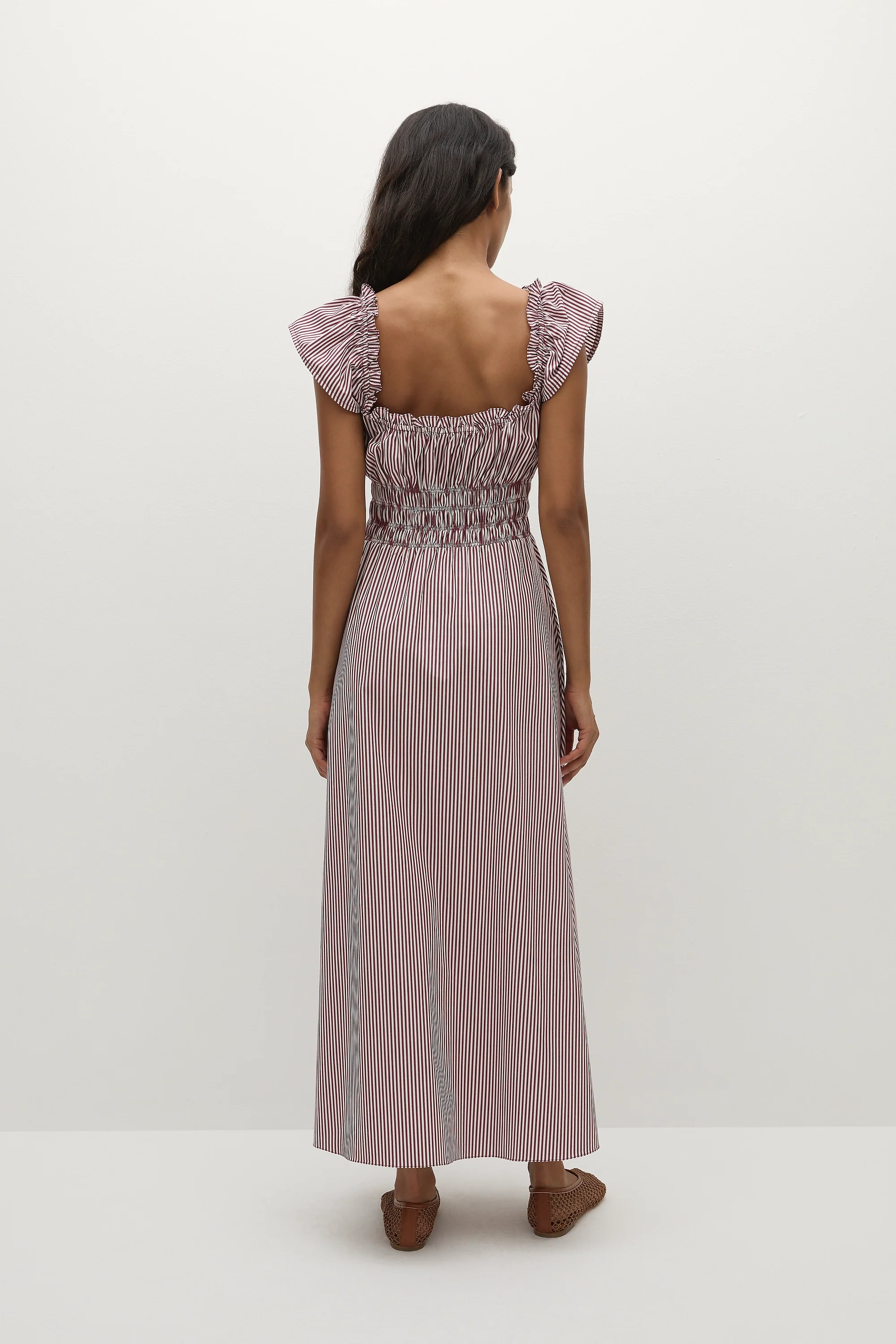 Janne Midi Dress Maia Stripe Burgundy - Final Sale - Image 4